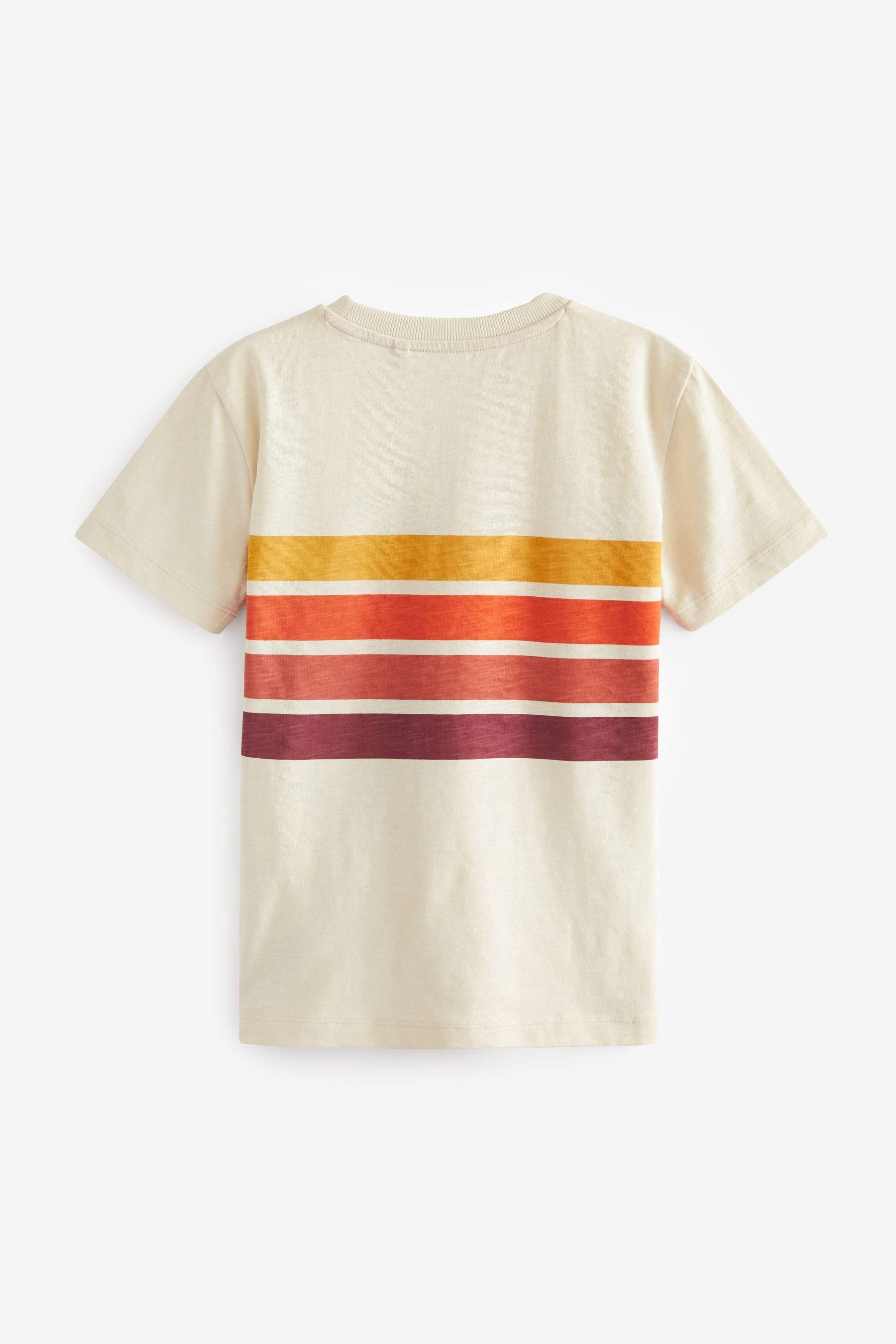 Pocket Neutral Stripe Next in T-Shirt Blockfarben T-Shirt (1-tlg)