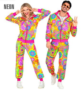 Widmann S.r.l. Kostüm Trainingsanzug 'Neon Hippie Groovy' für Erwachsene