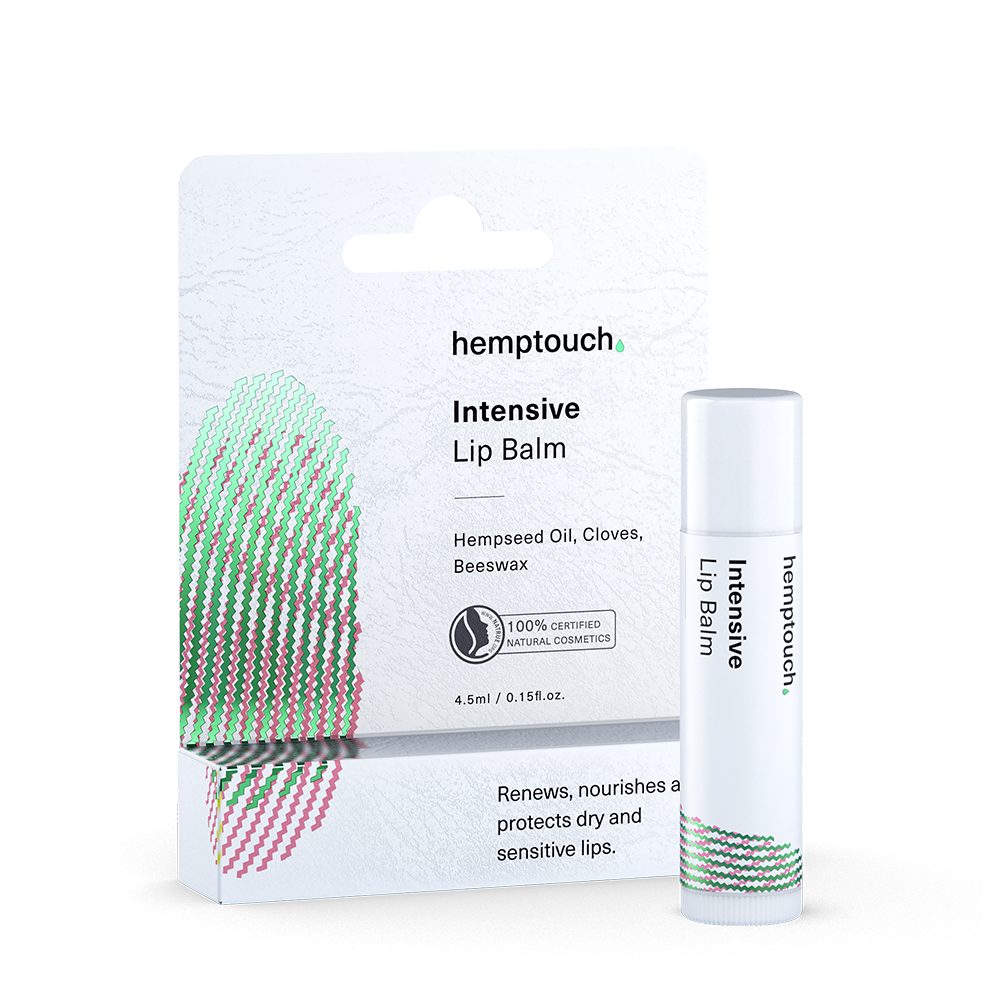 Hemptouch Бальзам для губ Intensiv pflegend mit Hanföl & Bienenwachs, zur Regeneration trockener, gereizter oder empfindlicher Lippen