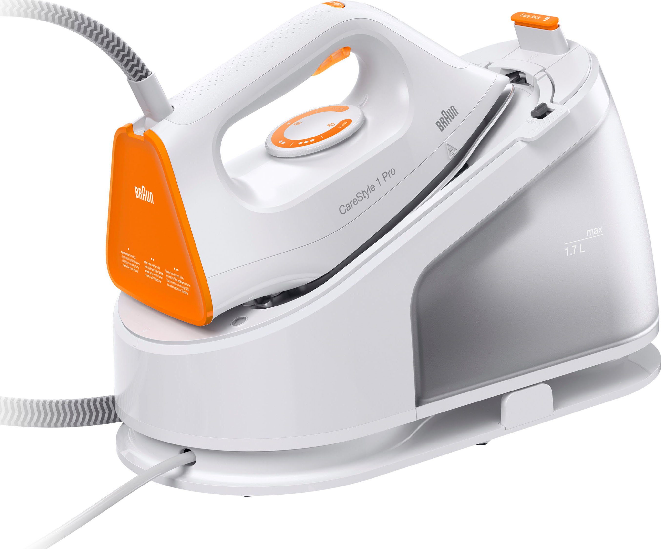 Braun Dampfbügelstation CareStyle 1 Pro IS 1511 WH - 5,5 bar, 360 g Dampfstoß, 1,7 l Tank, 1700 ml Wassertank, 110 g Dampfmenge, SuperCeramic Bügelsohle, Easy CalcClean Entkalkung