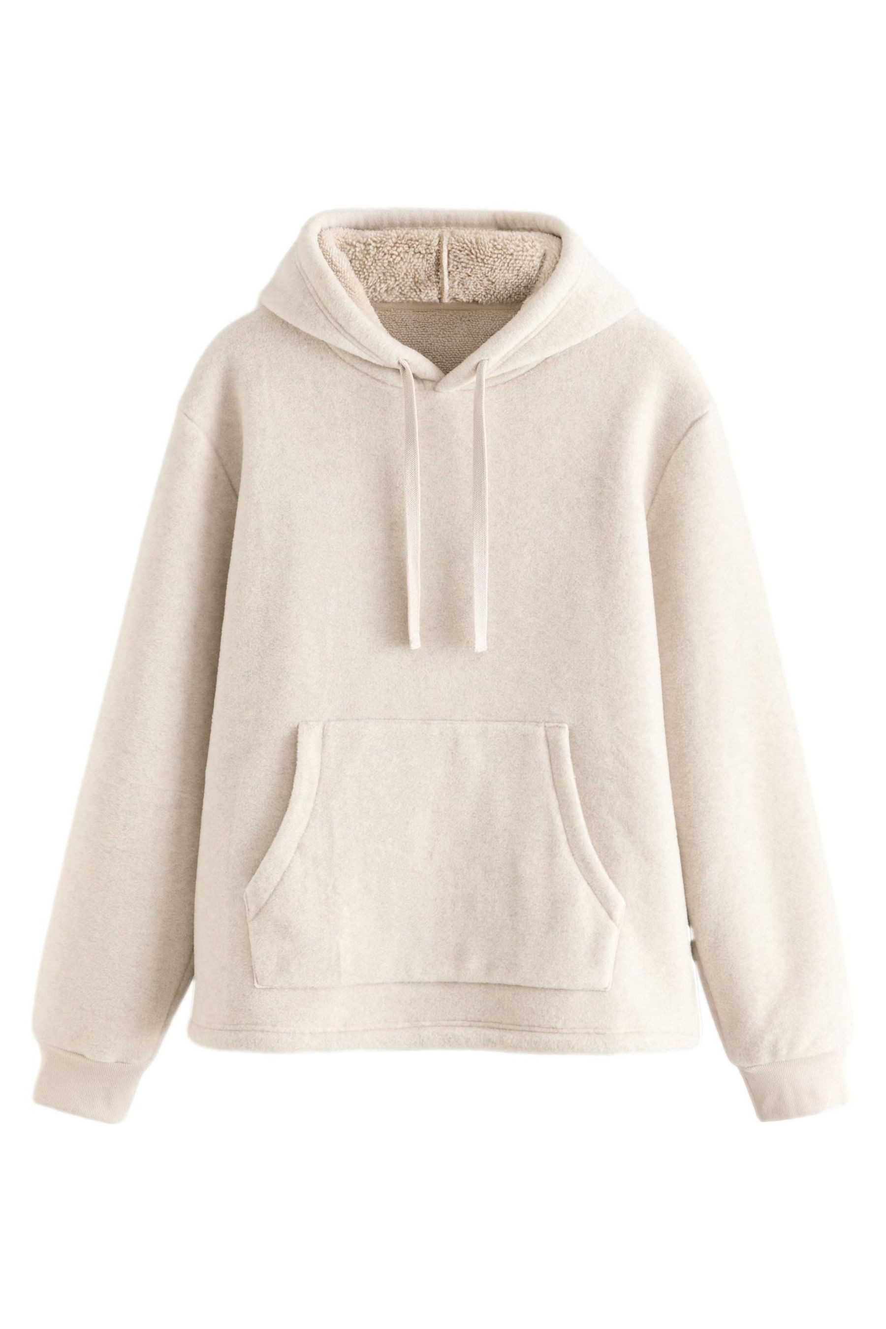 Kapuzenfleecejacke Angerautes Hoodie mit Borg-Futter
