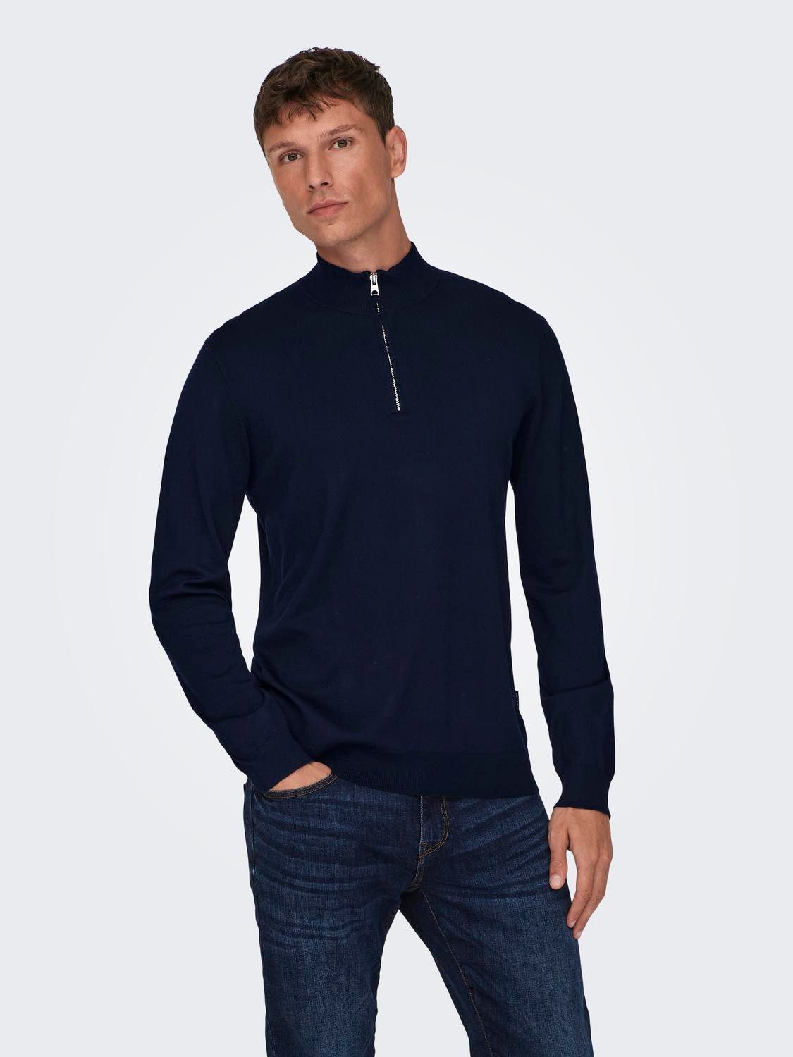 Strickpullover ONSWYLER LIFE REG 14 HALF ZIP KNIT NOOS