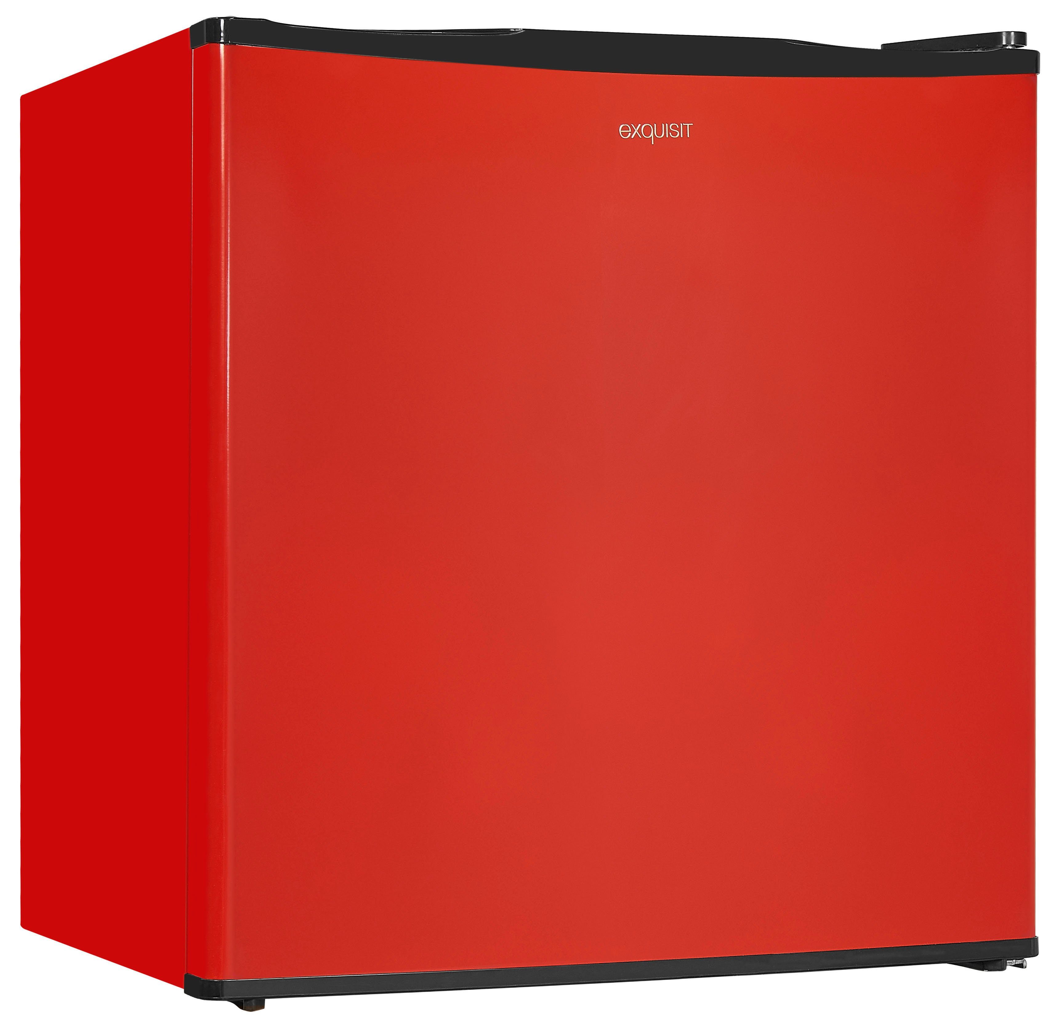 exquisit Kühlschrank KB05-V-151F rot, 51 cm hoch, 45 cm breit, 41 L Volumen