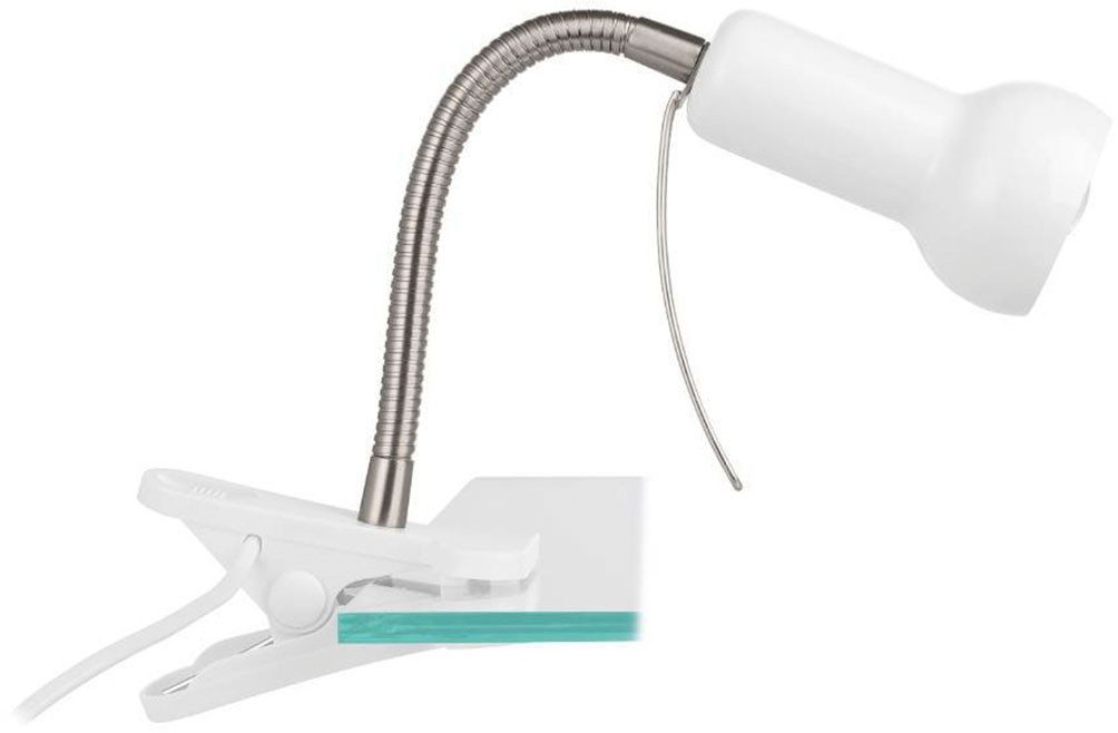 EGLO Klemmleuchte FABIO Klemmspot, exkl. Leuchtmittel E14, mit Klemme, Büro, Ein-/Ausschalter, Leuchtmittel wechselbar, ohne Leuchtmittel, Klemmlampe, Leselampe, Schalter, flexibler Leuchtenhalts, Höhe: 30cm