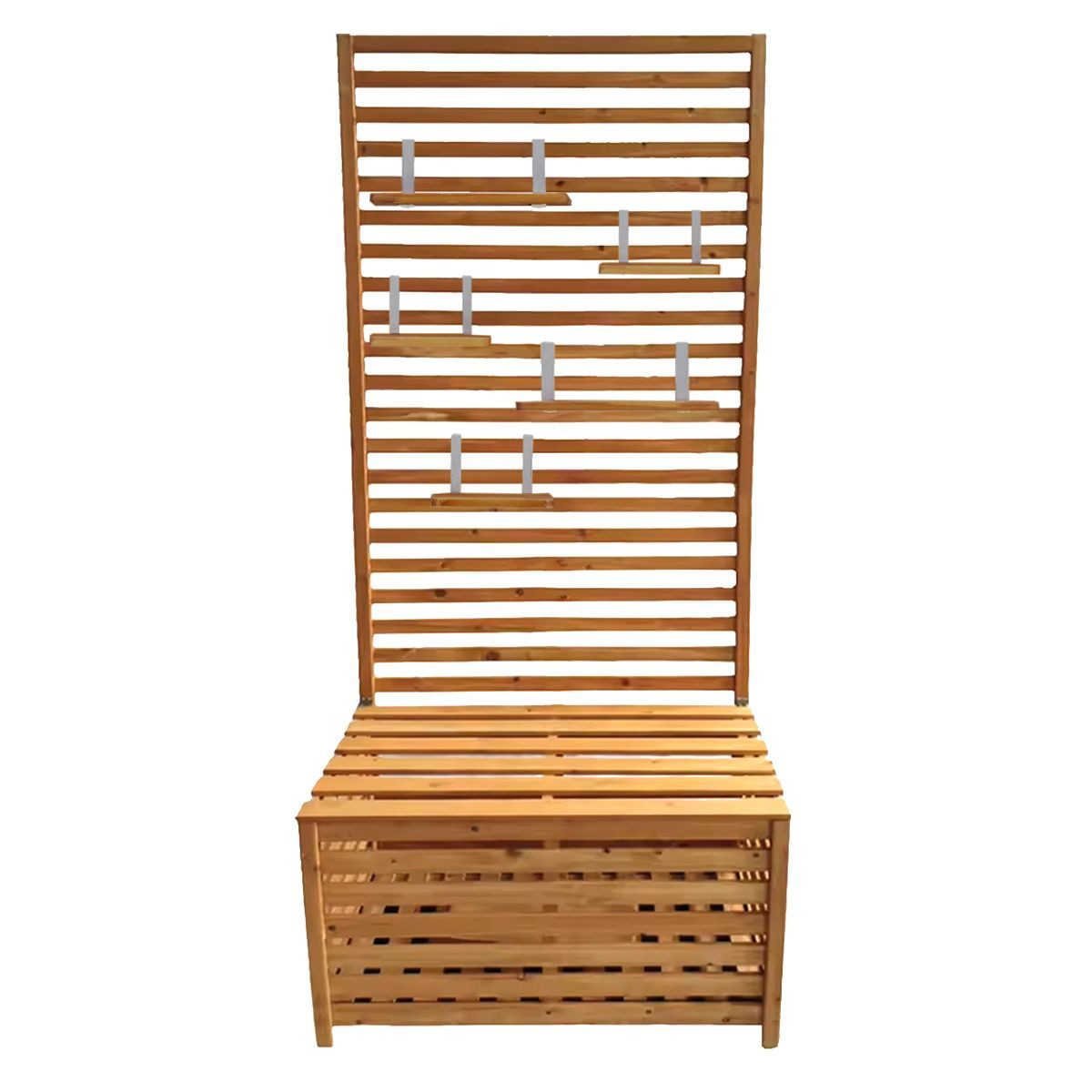 Divit Aufbewahrungsbox Gartentruhe mit Regalen GR1 Gartenbank Pflanzregal günstig online kaufen