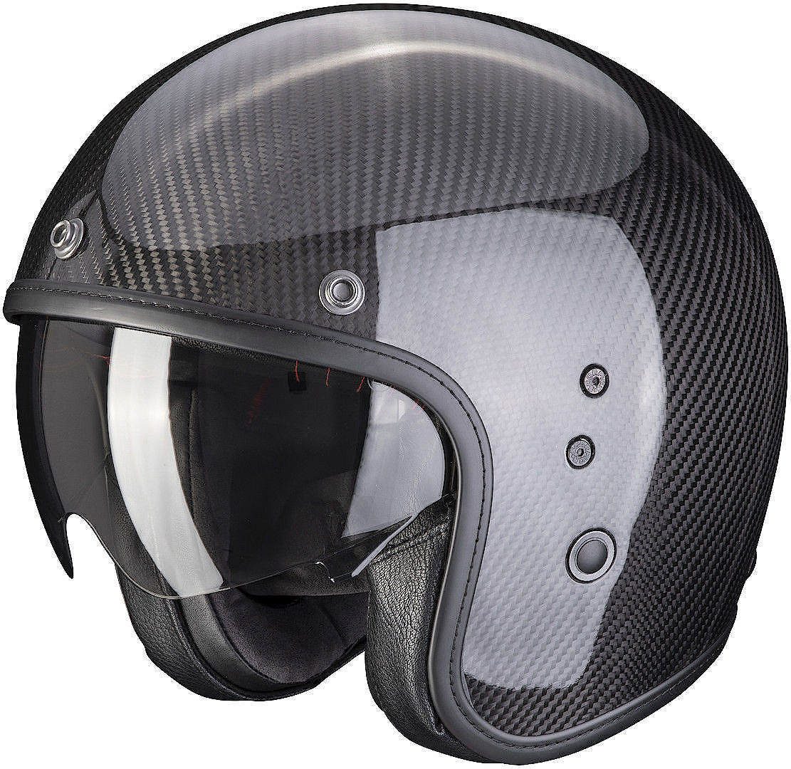 Scorpion Exo Motorradhelm Belfast Evo Carbon Jethelm, integriertes Sonnenvisier