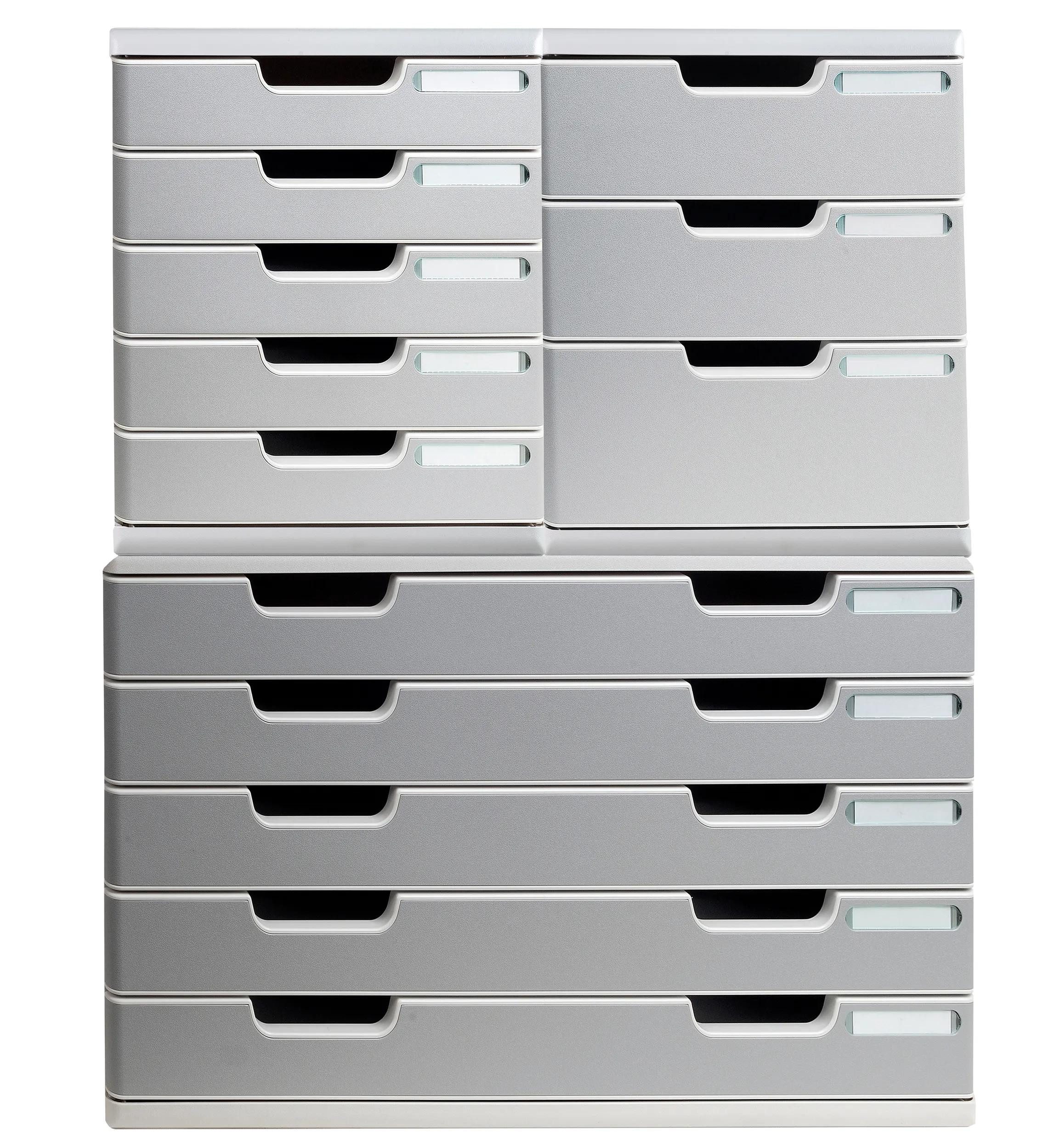 EXACOMPTA Schubladenbox Schubladenbox MODULO A3, 5 geschlossene Laden - Steingrau - 322041D, Одежда и товары для бокса modulierbar