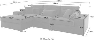 RAUM.ID Ecksofa Florid L-Form, 3 Teile, bestehend aus Modulen, viele Bezugsqualitäten, auch in Cord