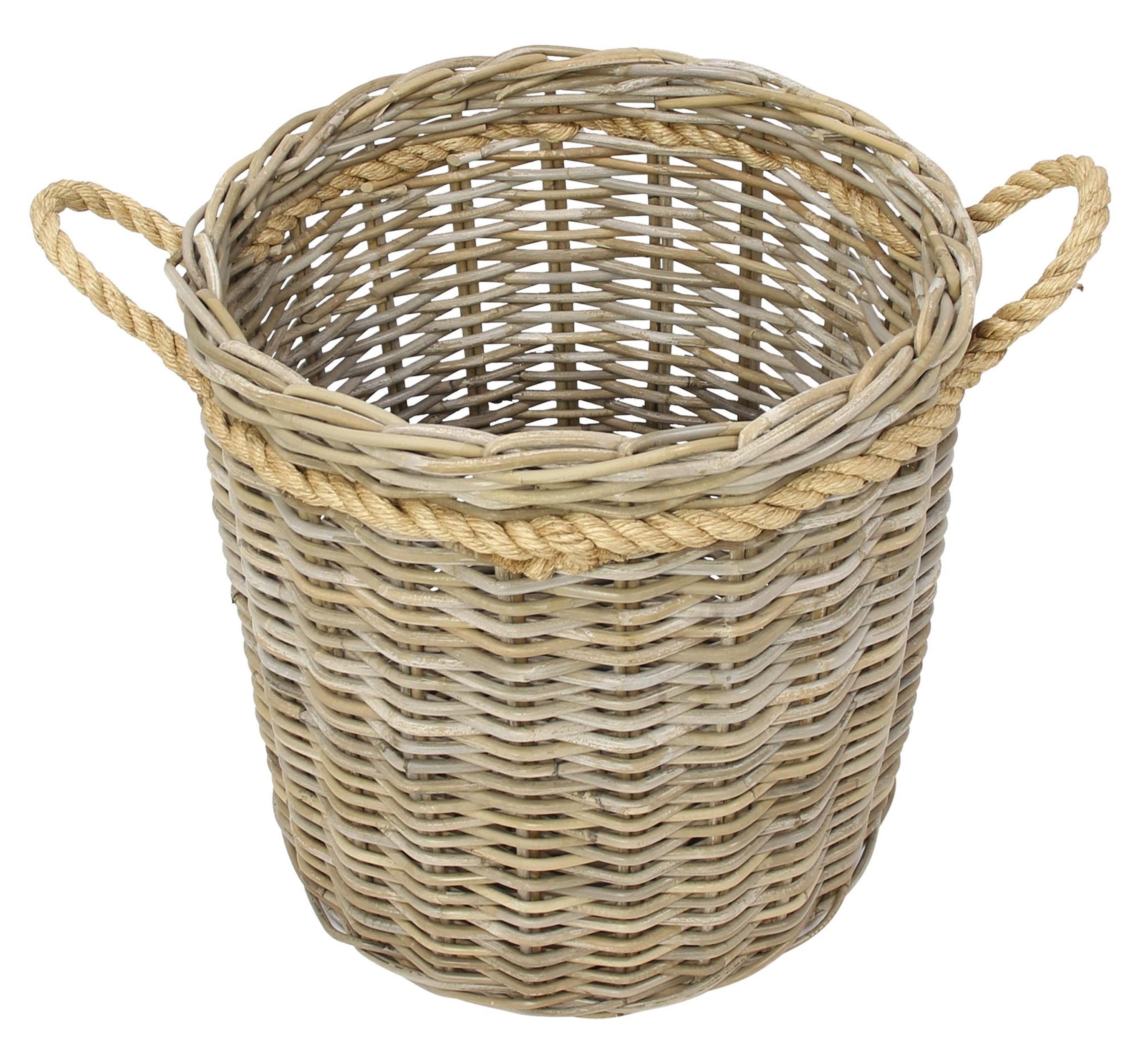 Allzweckkorb Großer Rattankorb Koboo Grey 50cm – Aufbewahrungskorb