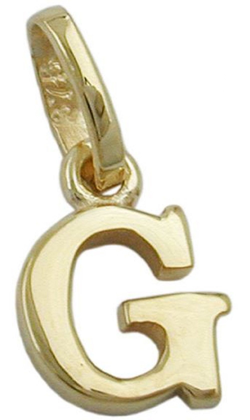 Kettenanhänger Anhänger Buchstabe G glänzend 375 Gold 8 x 6 mm