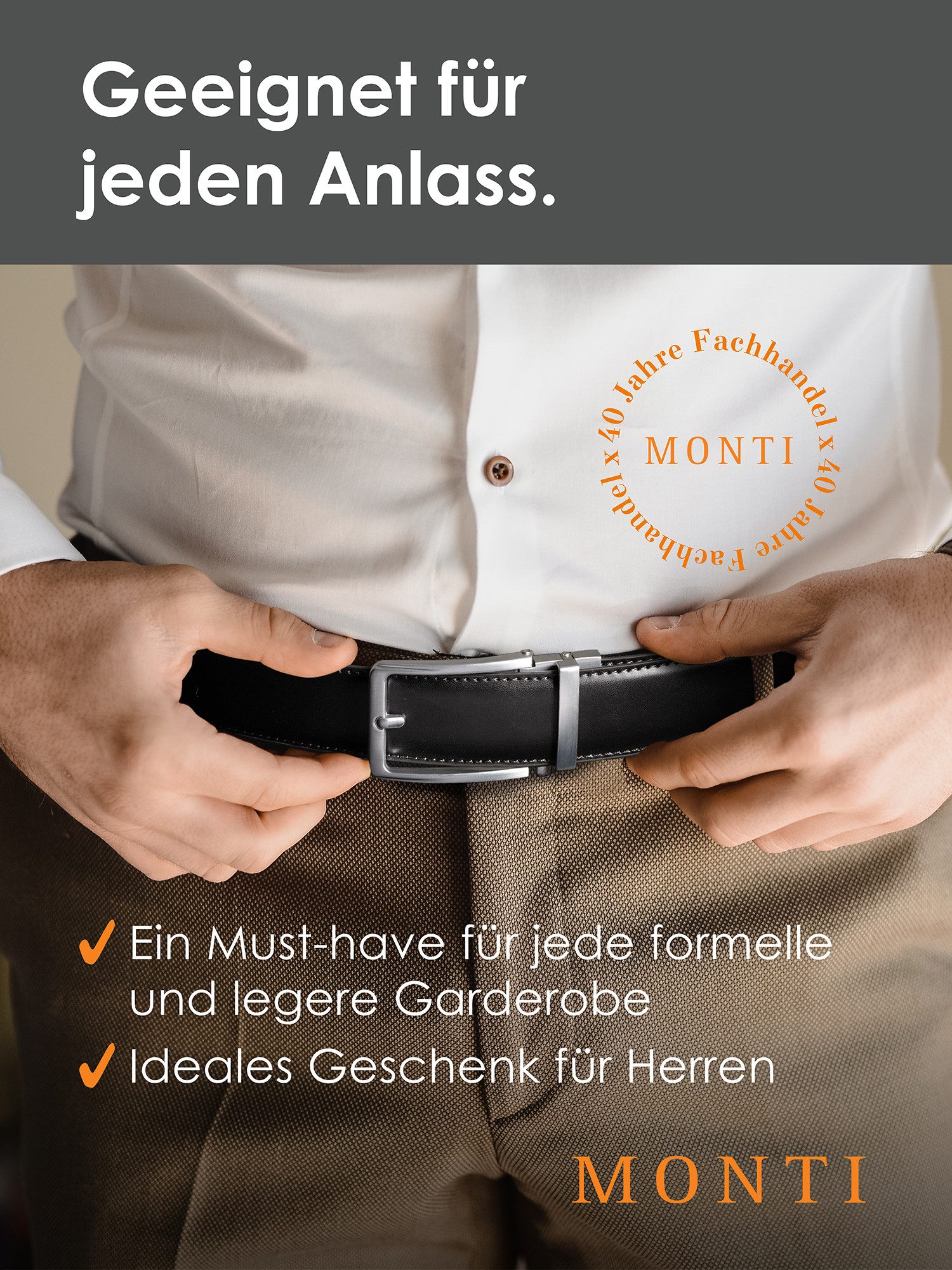 MONTI Ledergürtel STANFORD' 3,5cm breit, Automatikschließe günstig online kaufen