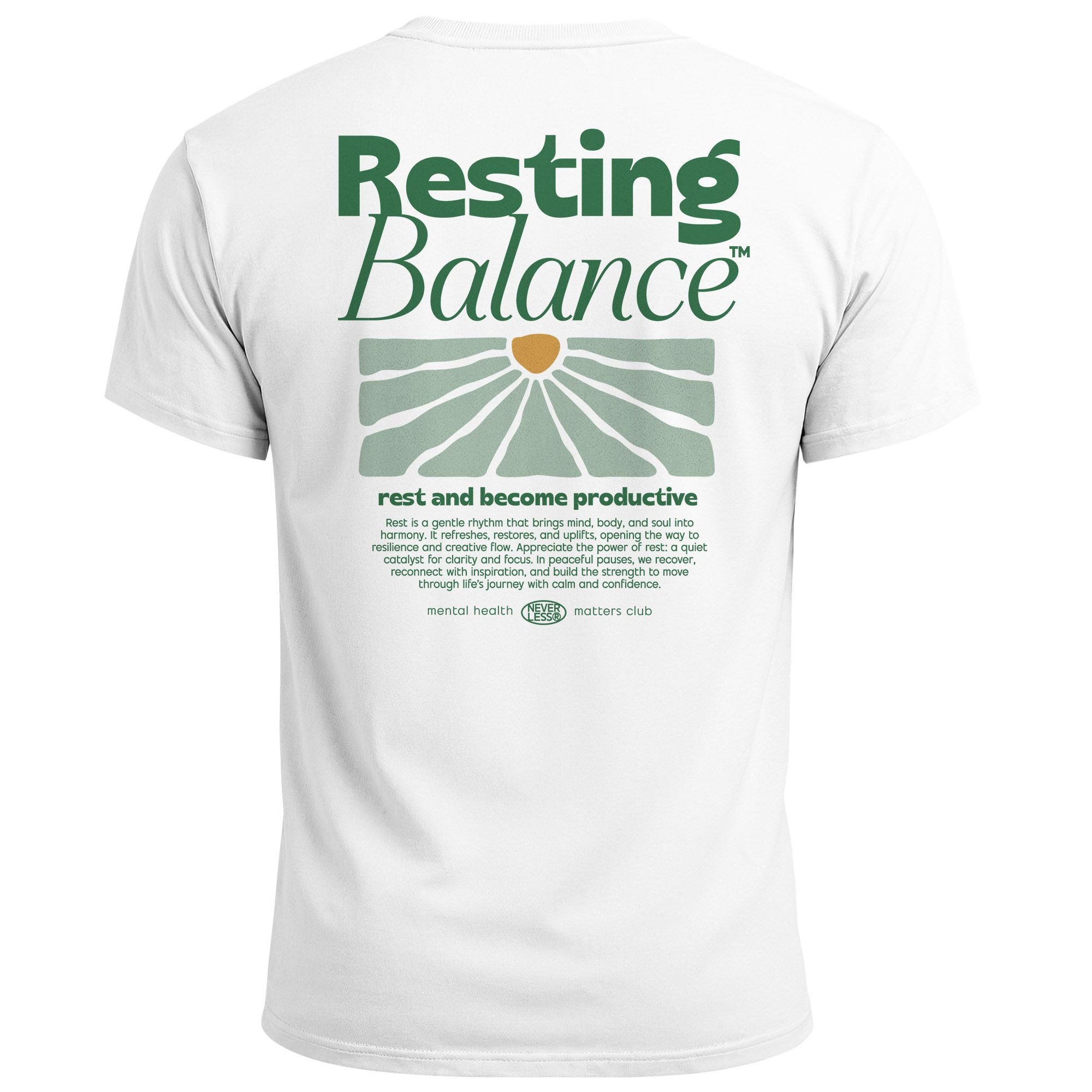 Print-Shirt Herren T-Shirt Backprint Resting Balance Mental Health Matters Club