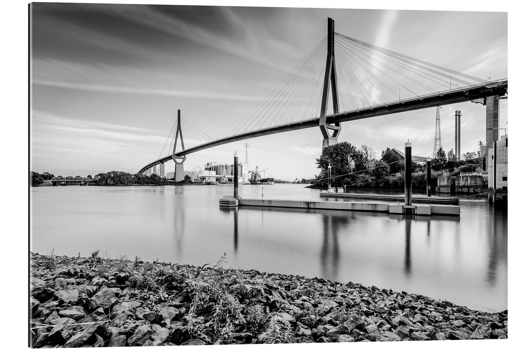 Posterlounge XXL-Wandbild Kristian Goretzki, Hamburg, Kohlbrandbrücke (schwarz/weiss), Wohnzimmer Fotografie