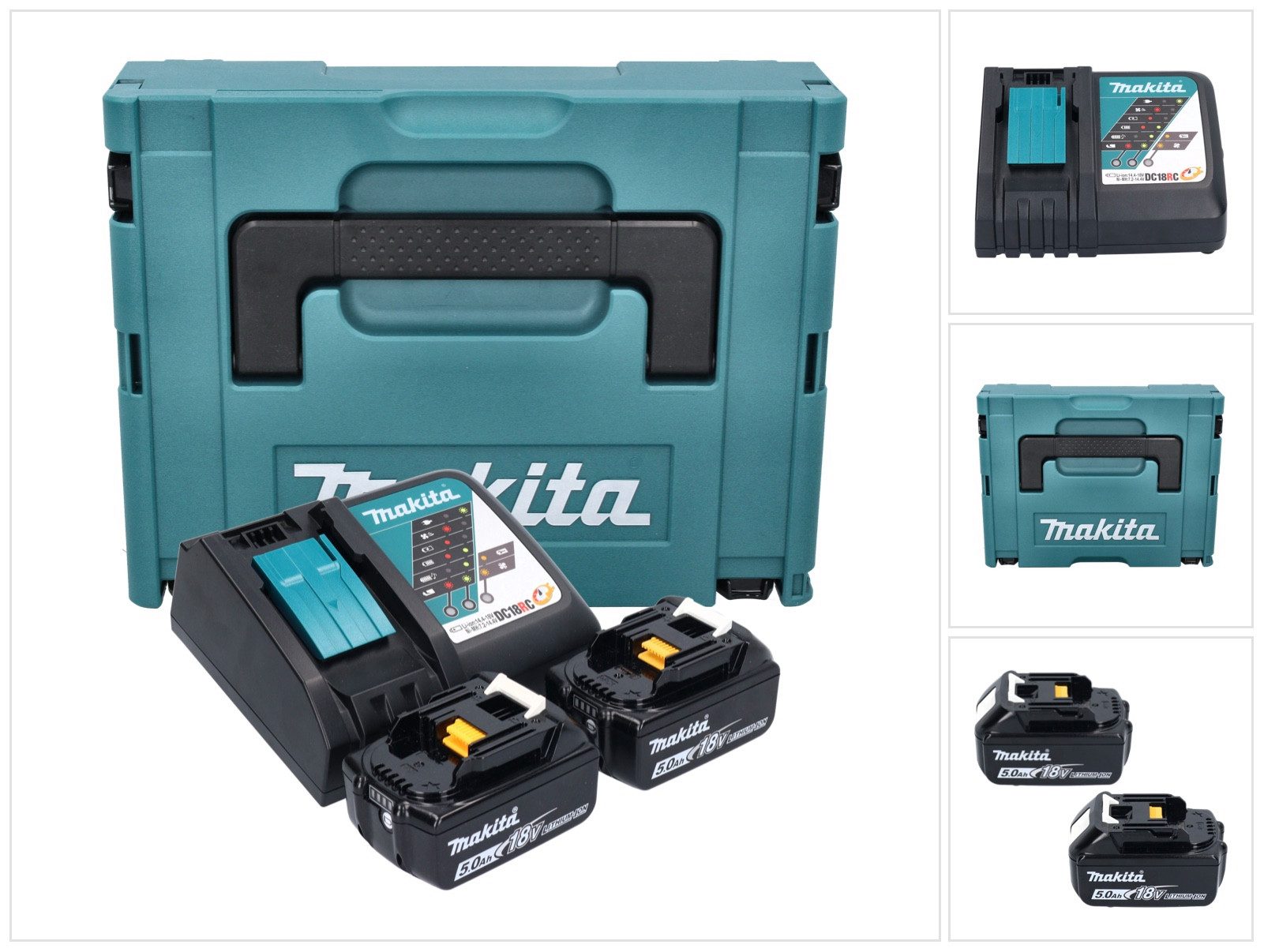 Makita Power Source Kit 18 V mit 2x BL 1850 B 5,0 Ah Akku Akkupacks