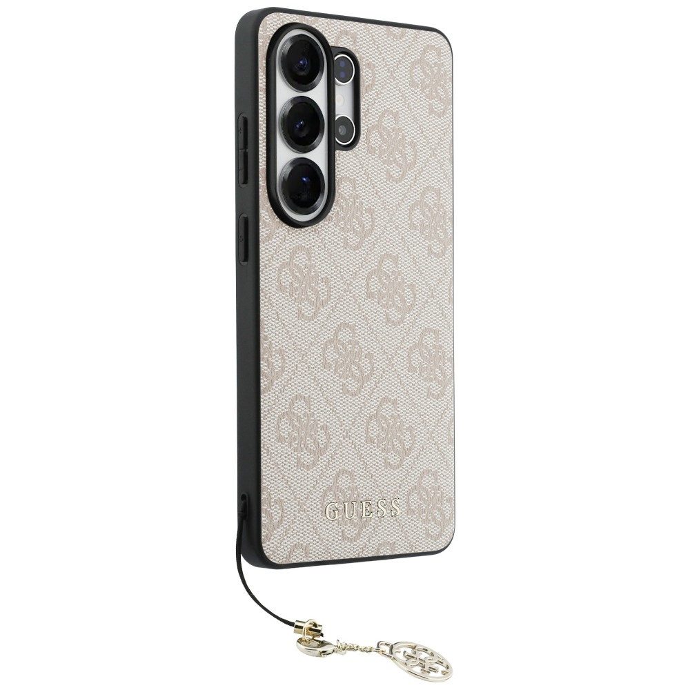 Guess Handyhülle Classic Galaxy S26 Ultra Kunstleder rosa MagSafe mit Kette goldfarbig 6,9 Zoll, Kantenschutz
