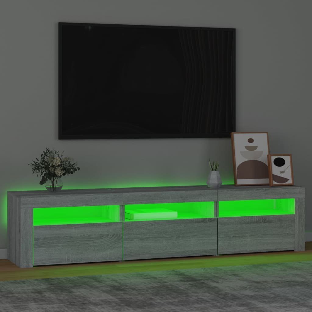 cm mit TV-Schrank vidaXL Grau (1-St) TV-Schrank 180x35x40 Sonoma LED-Leuchten