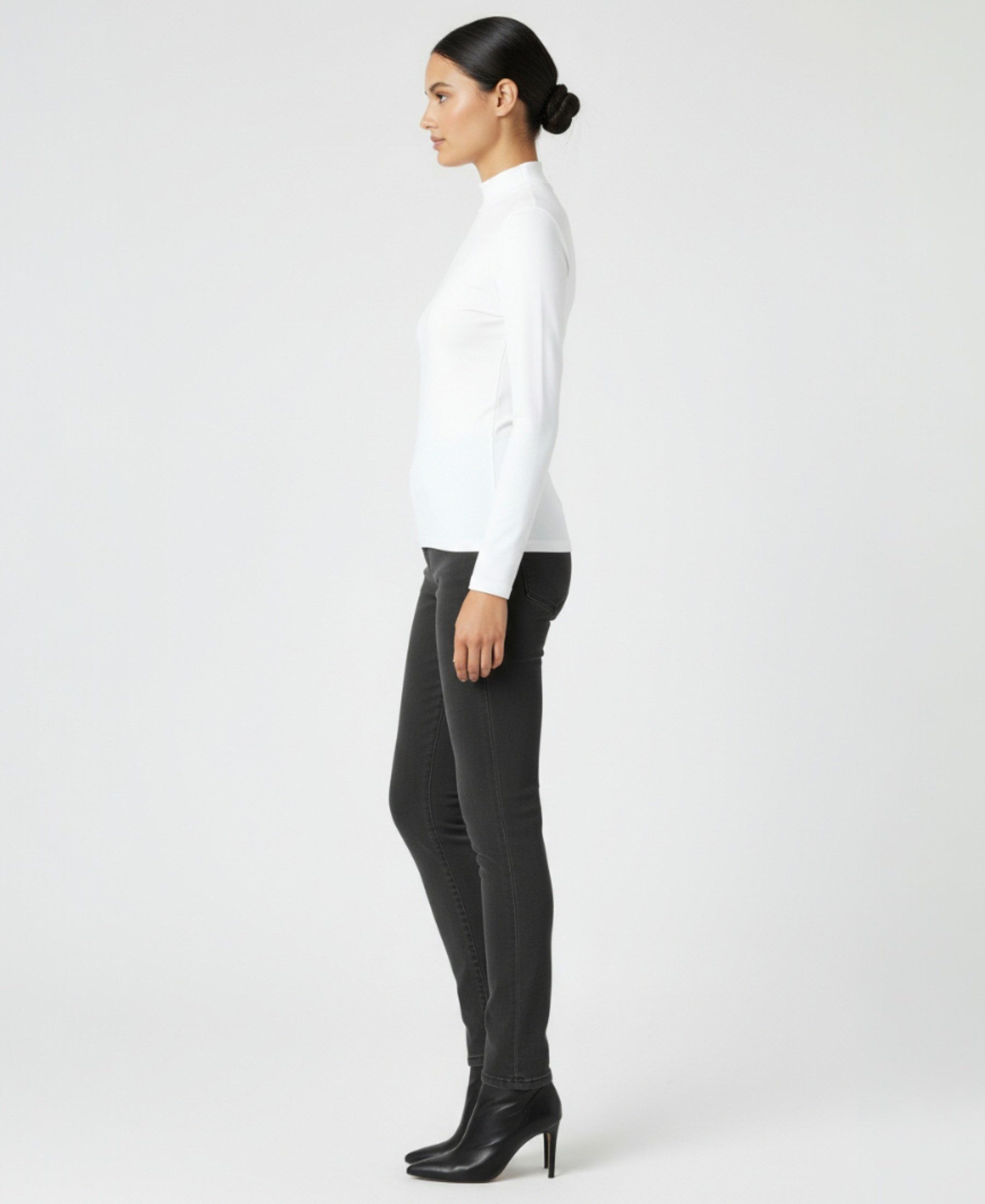 Kota Langarmbody Langarmbody Damen Body Shirt Top mit Halbkragen Langarm Bodyshirt Atmungsaktive Baumwollmischung