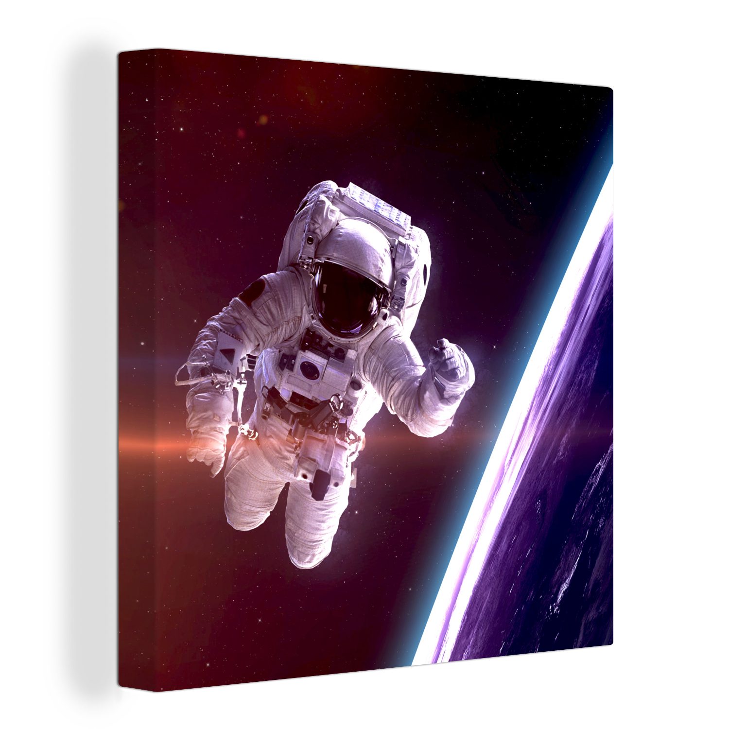 OneMillionCanvasses® Leinwandbild Weltraum - Erde - NASA - Jungen - Kinder - Kinder, (1 St), Leinwand Bilder für Wohnzimmer Schlafzimmer