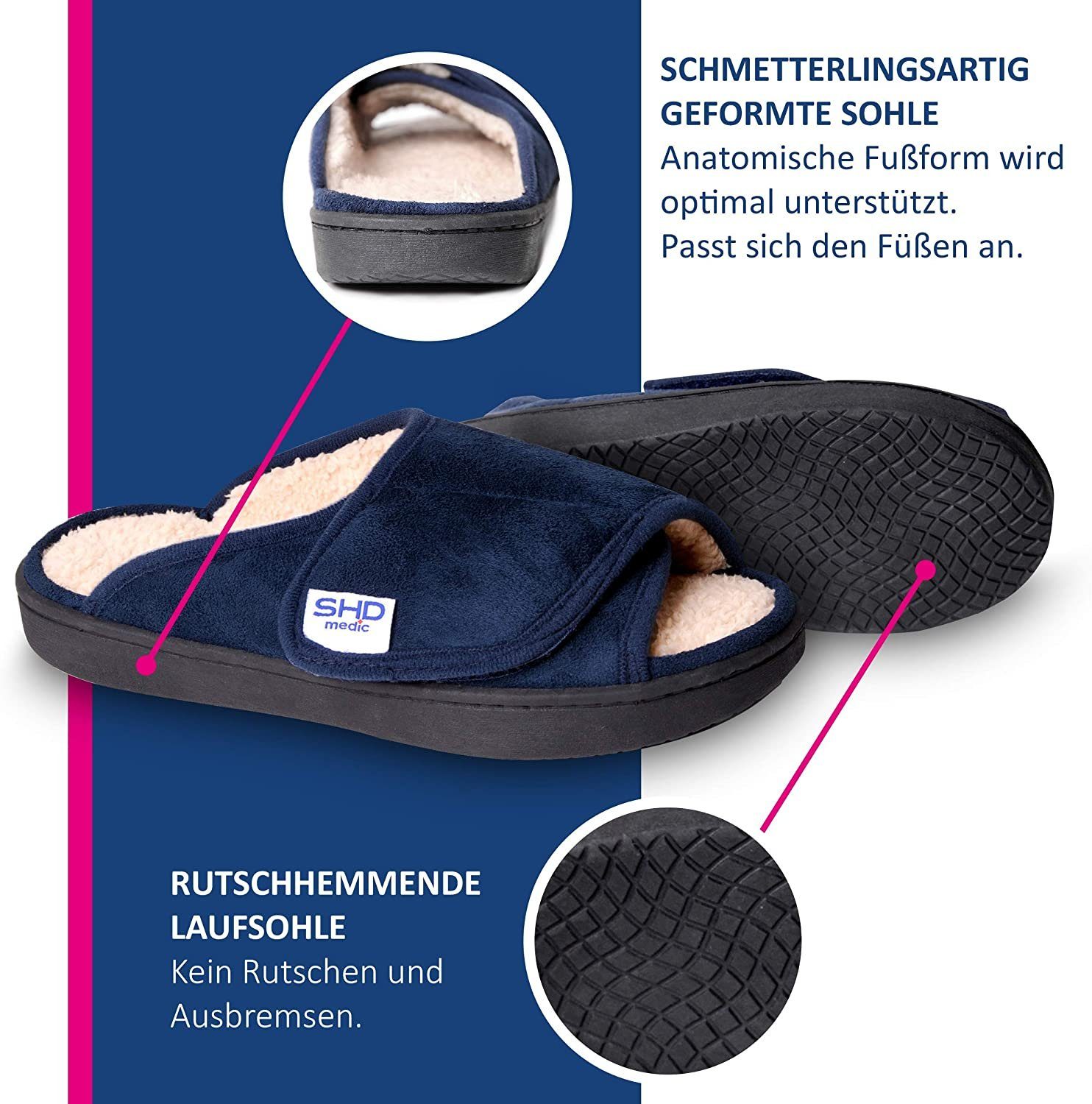 SHD Bequemschuh offen erhältl. Größen EU 36 - 47 Hausschuh