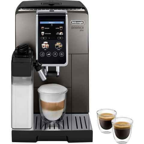 De'Longhi Kaffeevollautomat Dinamica Plus ECAM 380.95.TB, inkl. 2 LatteCrema Hot Milchkaraffen