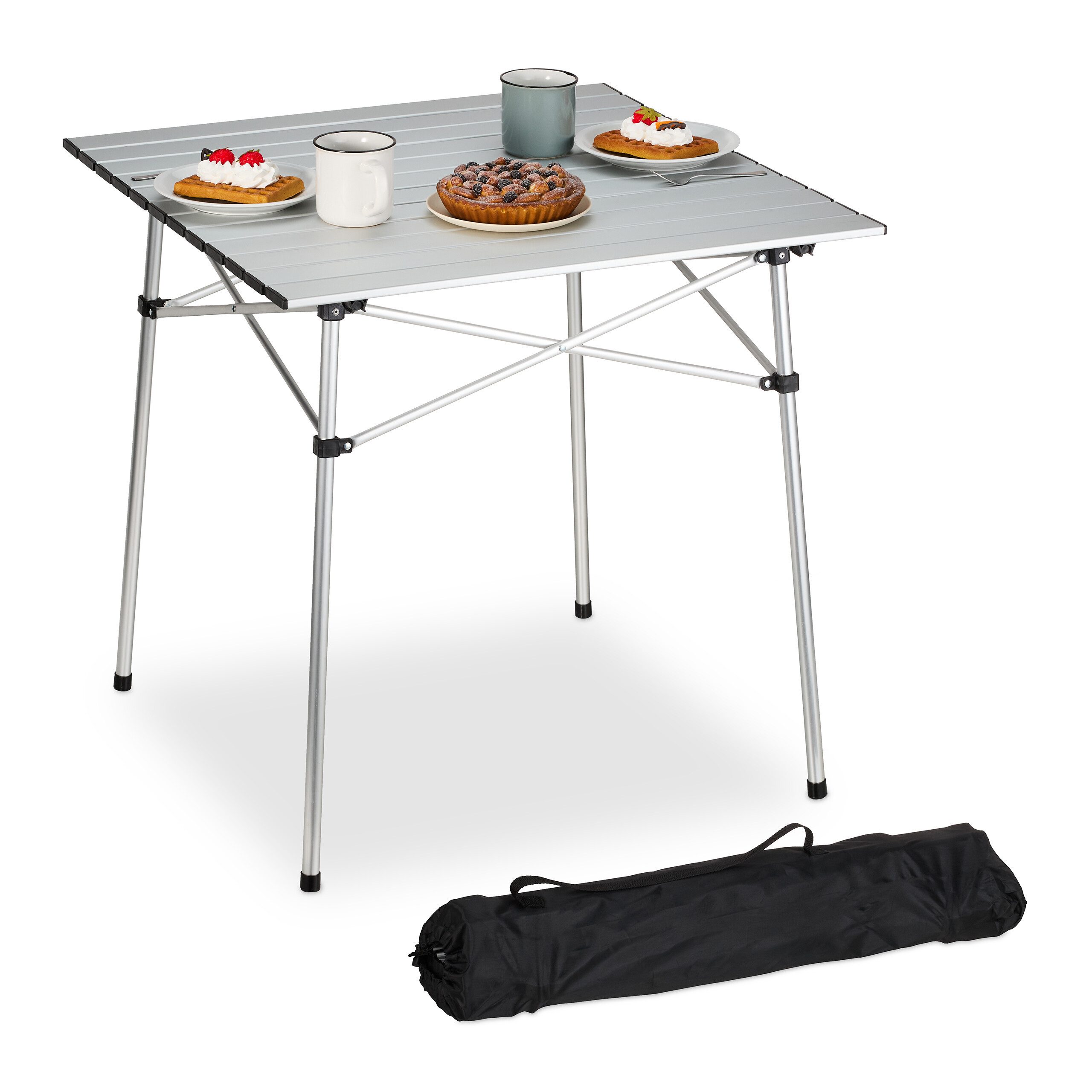 relaxdays Klapptisch Klapptisch Aluminium