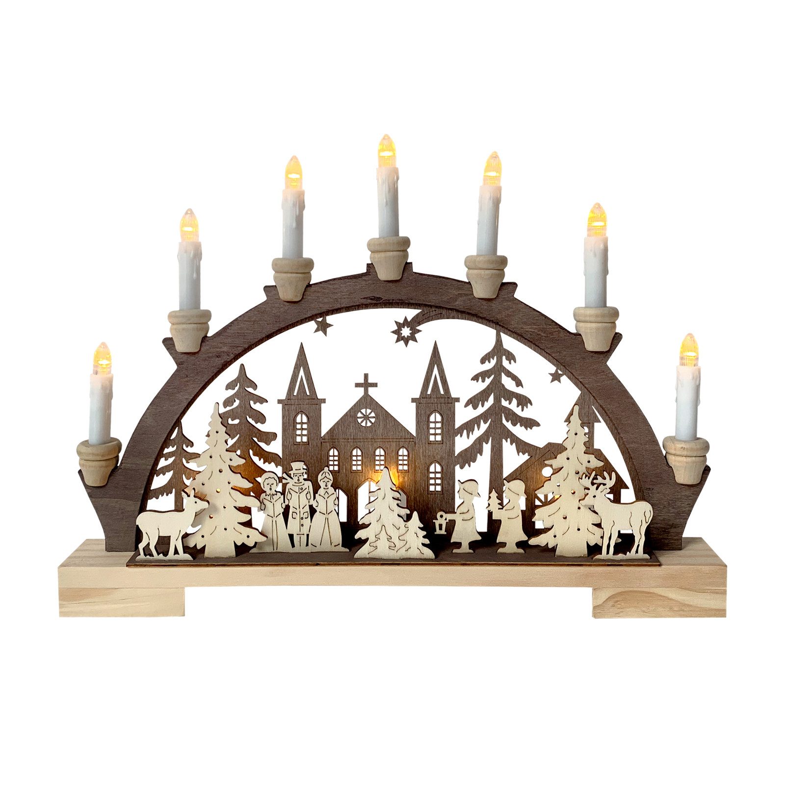 HTI-Living Schwibbogen Schwibbogen Sternsinger vor der Kirche (1-tlg), Lichterbogen Weihnachtsdeko batteriebetrieben