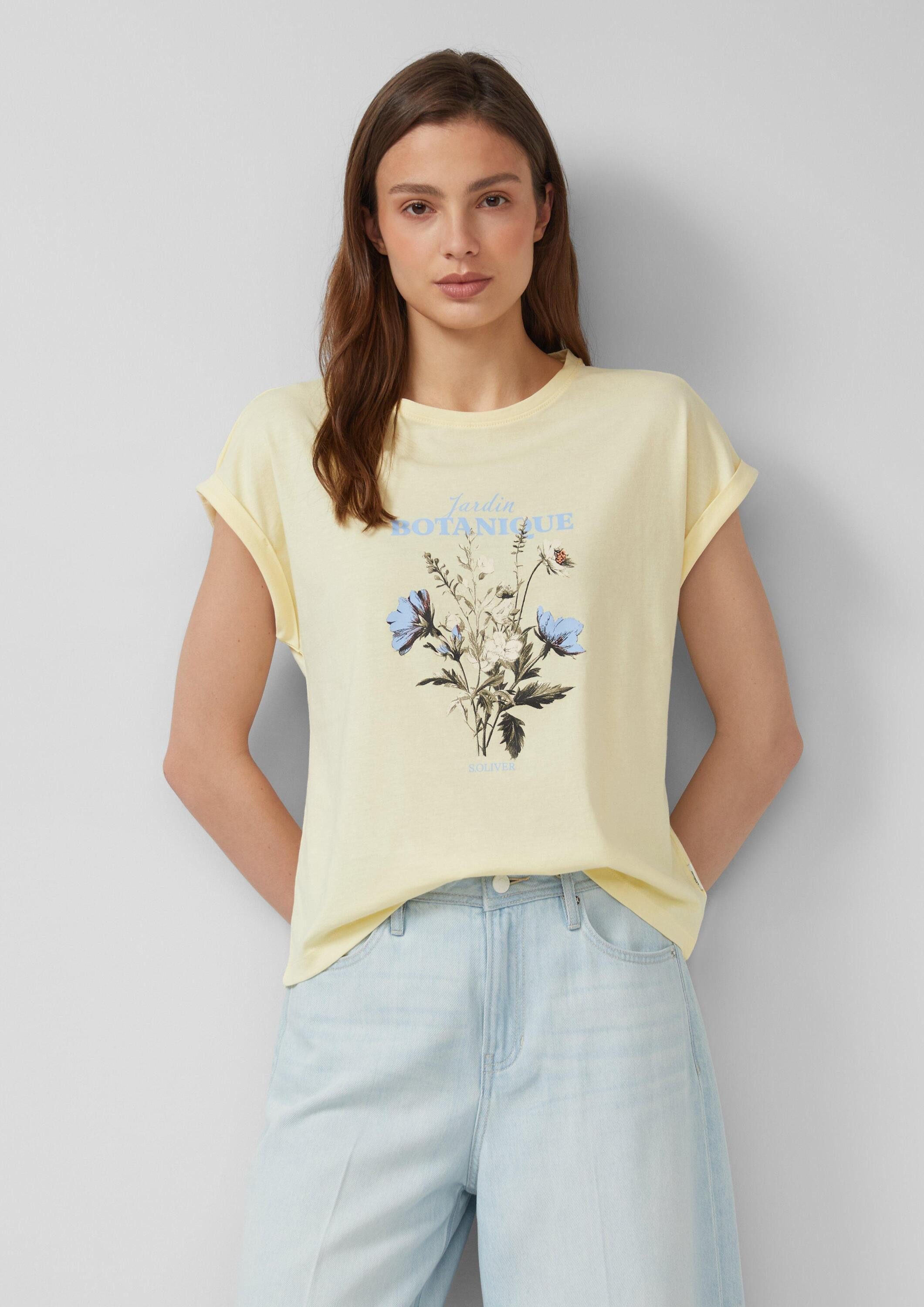 s.Oliver Kurzarmshirt T-Shirt T-Shirt mit Frontprint im Relaxed Fit