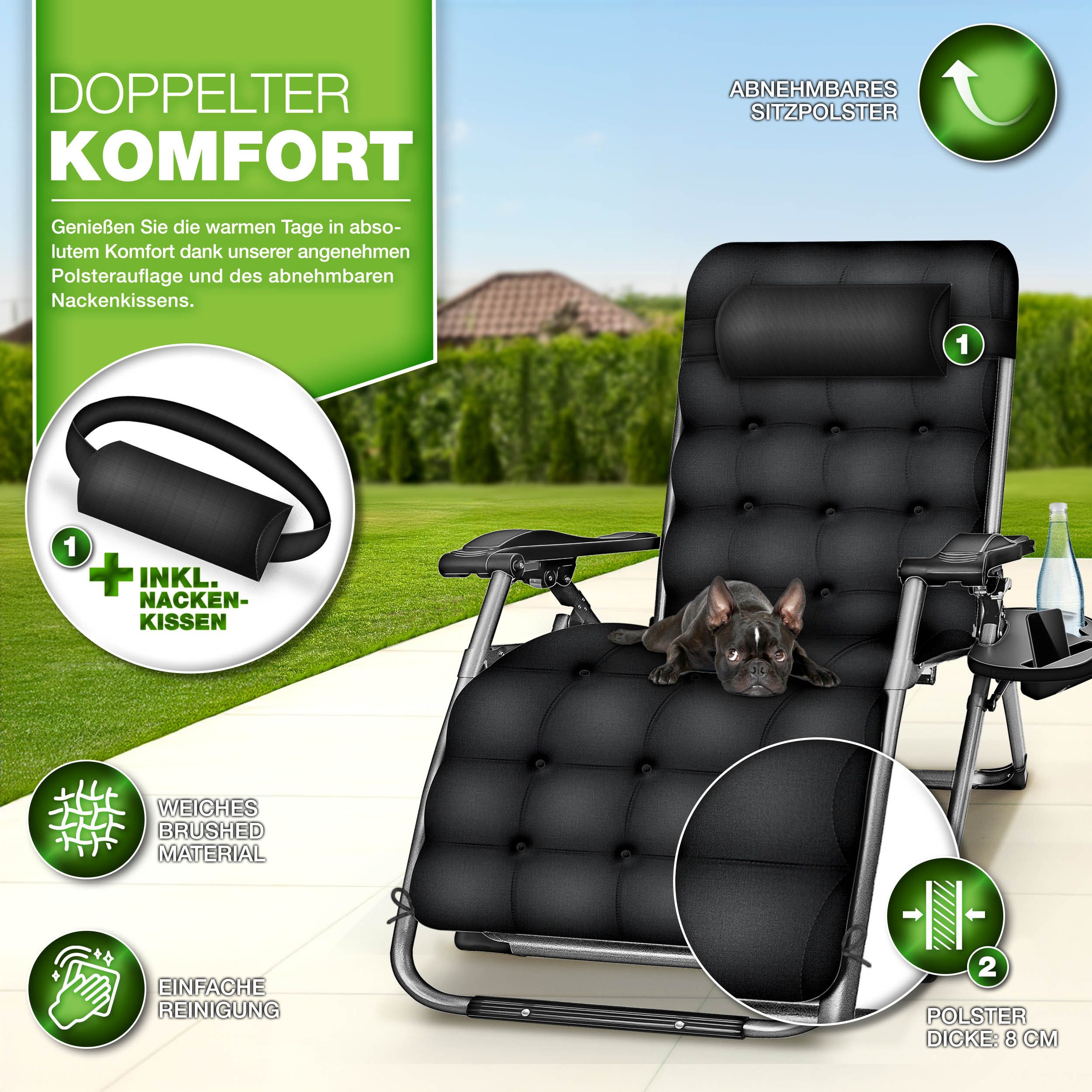 tillvex Gartenliege tillvex® Liegestuhl klappbar bis günstig online kaufen