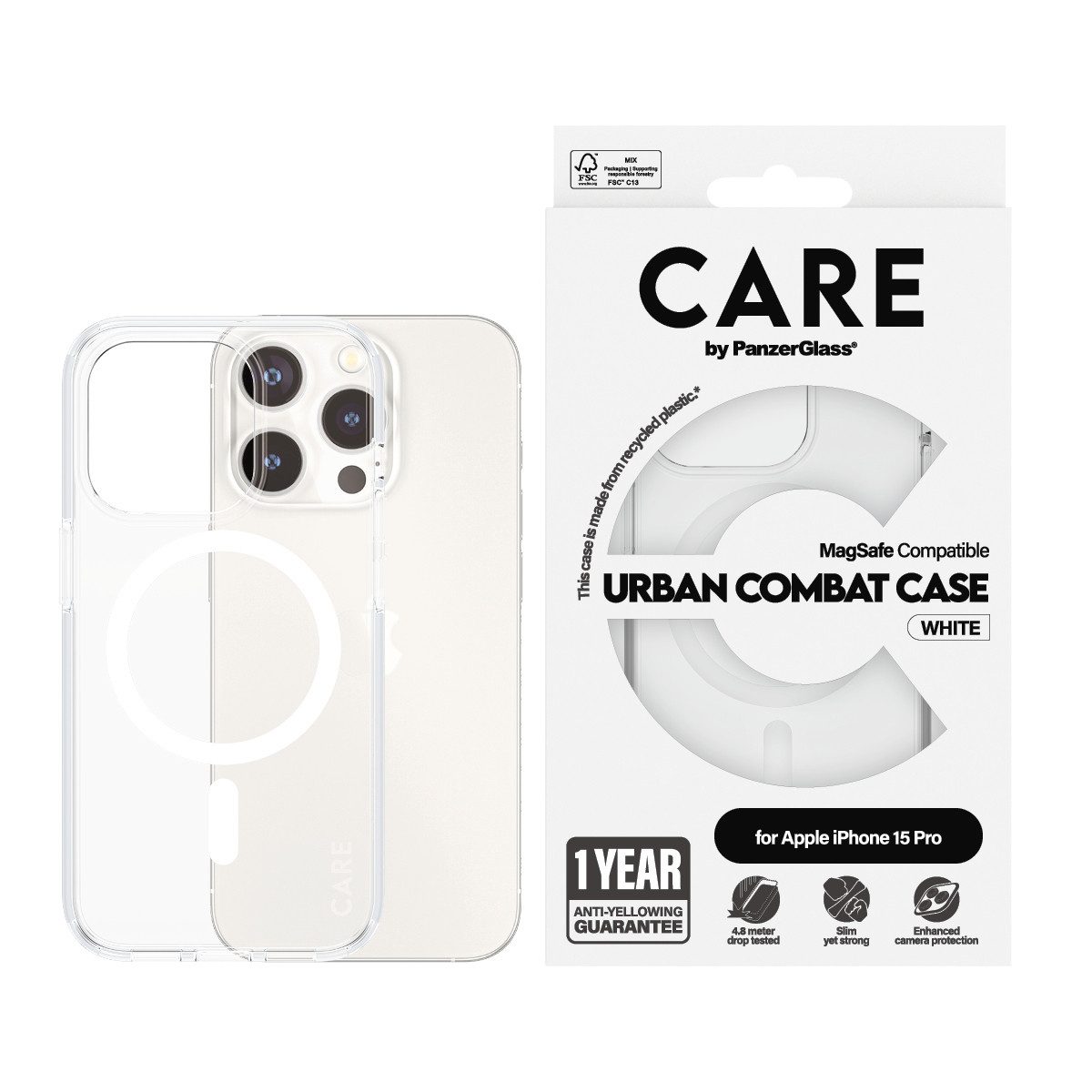 CARE by PanzerGlass Handyhülle Urban Combat Case mit MagSafe für Apple iPhone 15 Pro, Backcover, Schutzhülle, Handyschutzhülle, Case, Schutzcase, stoßfest