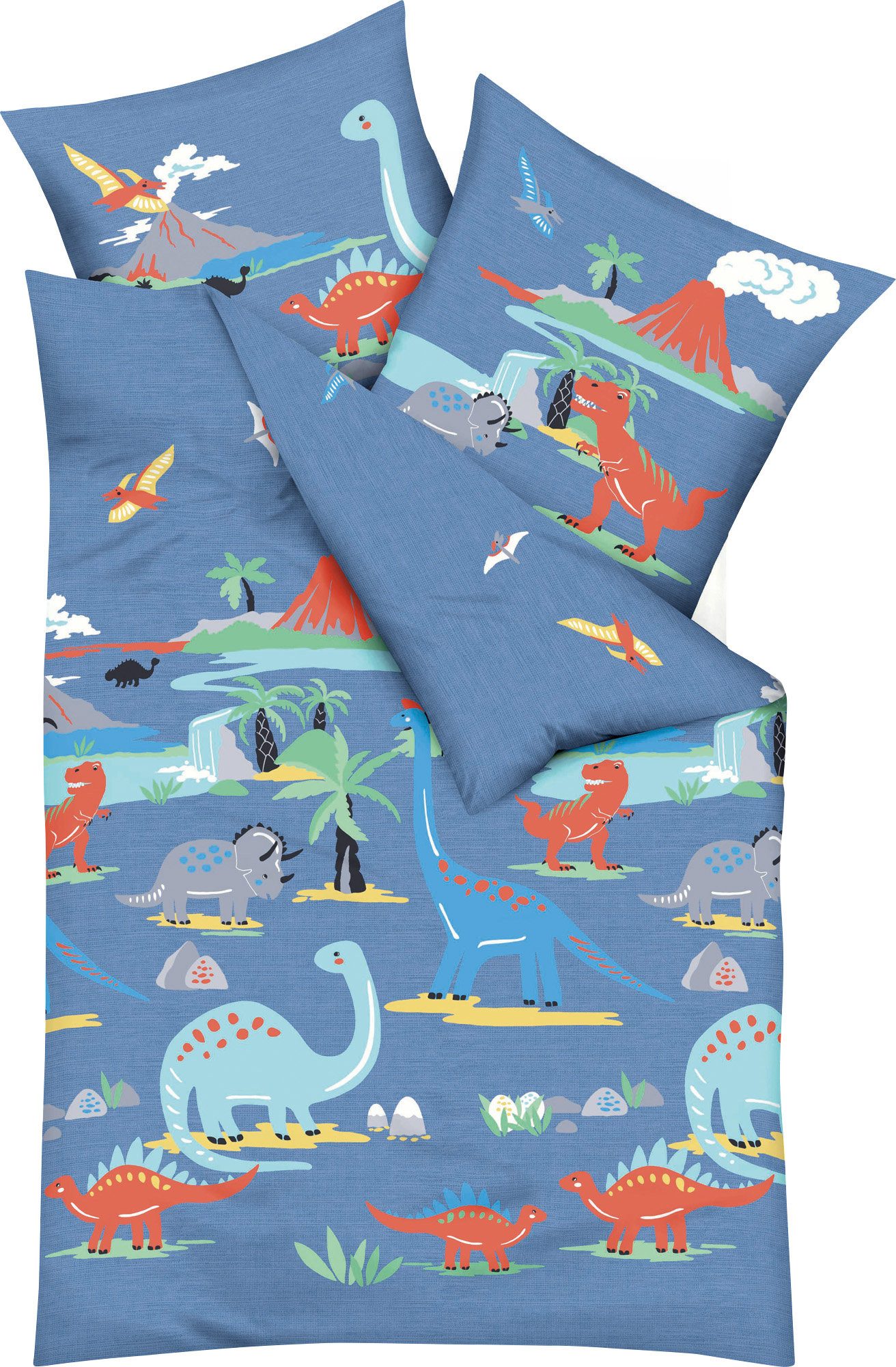 Kaeppel Kinderbettwäsche Kinder-Bettwäsche "Dinosaurus", Renforcé, Tiermoti günstig online kaufen