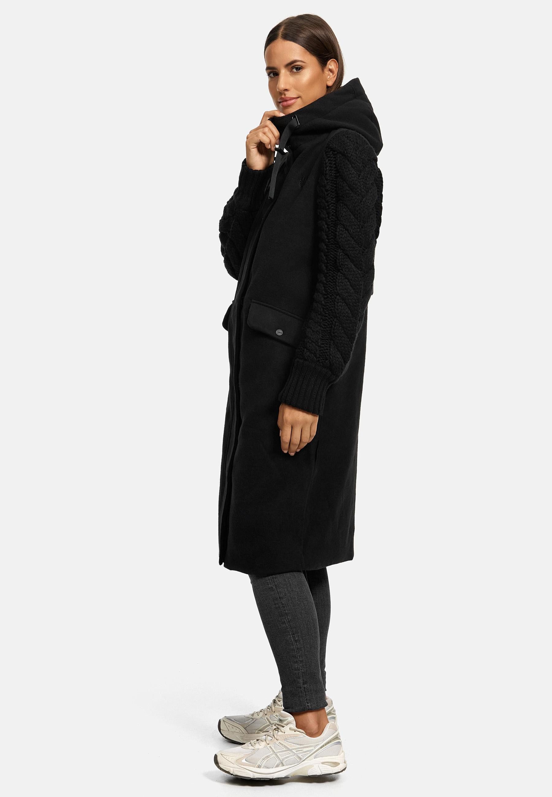 Navahoo Kurzmantel Knit Babe 14 Weicher Übergangsmantel mit gestrickten Ärmeln
