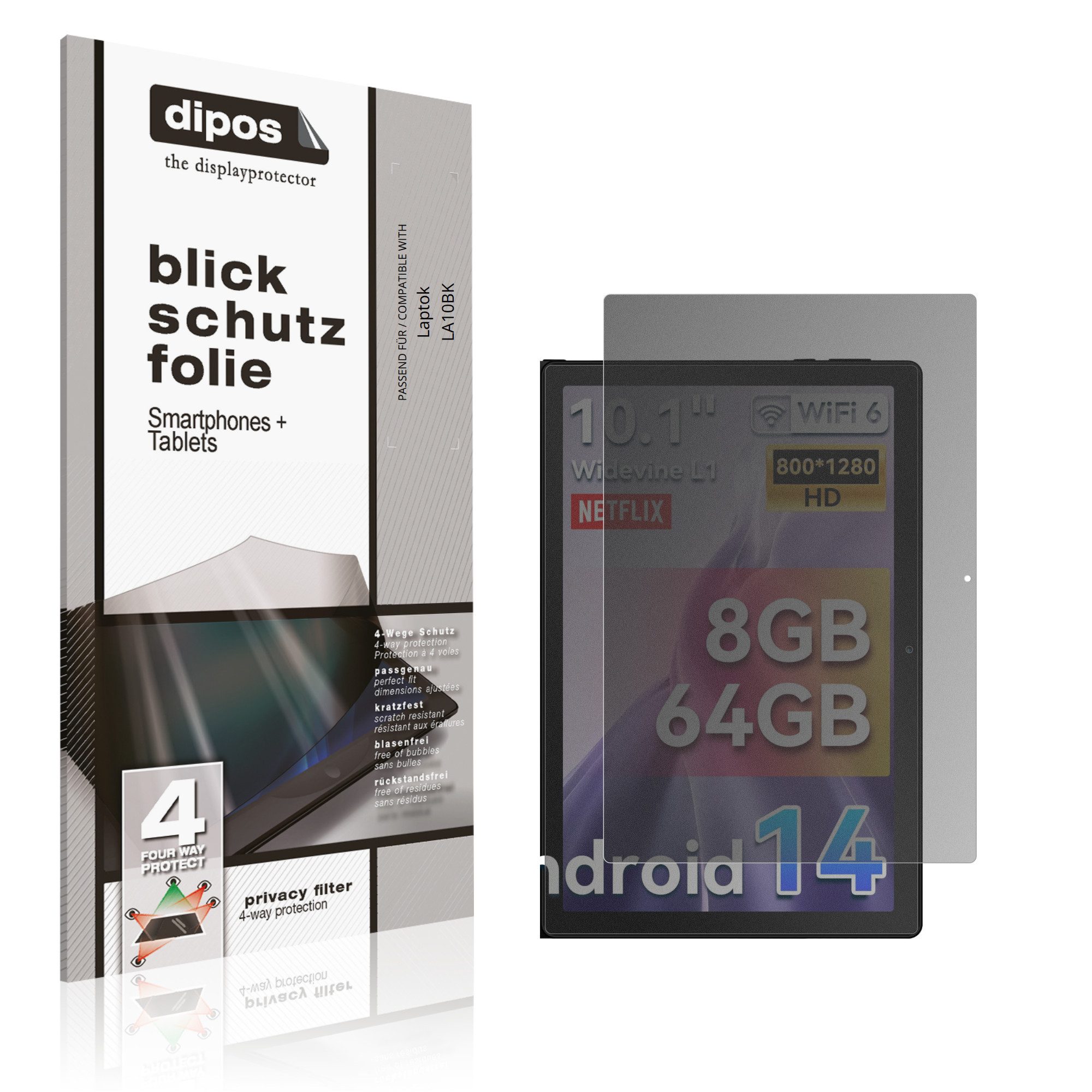 dipos Displayschutzfolie Schutzfolie für Laptok LA10BK, 1 Stück, Displayschutz Schutz Folie Made in Germany