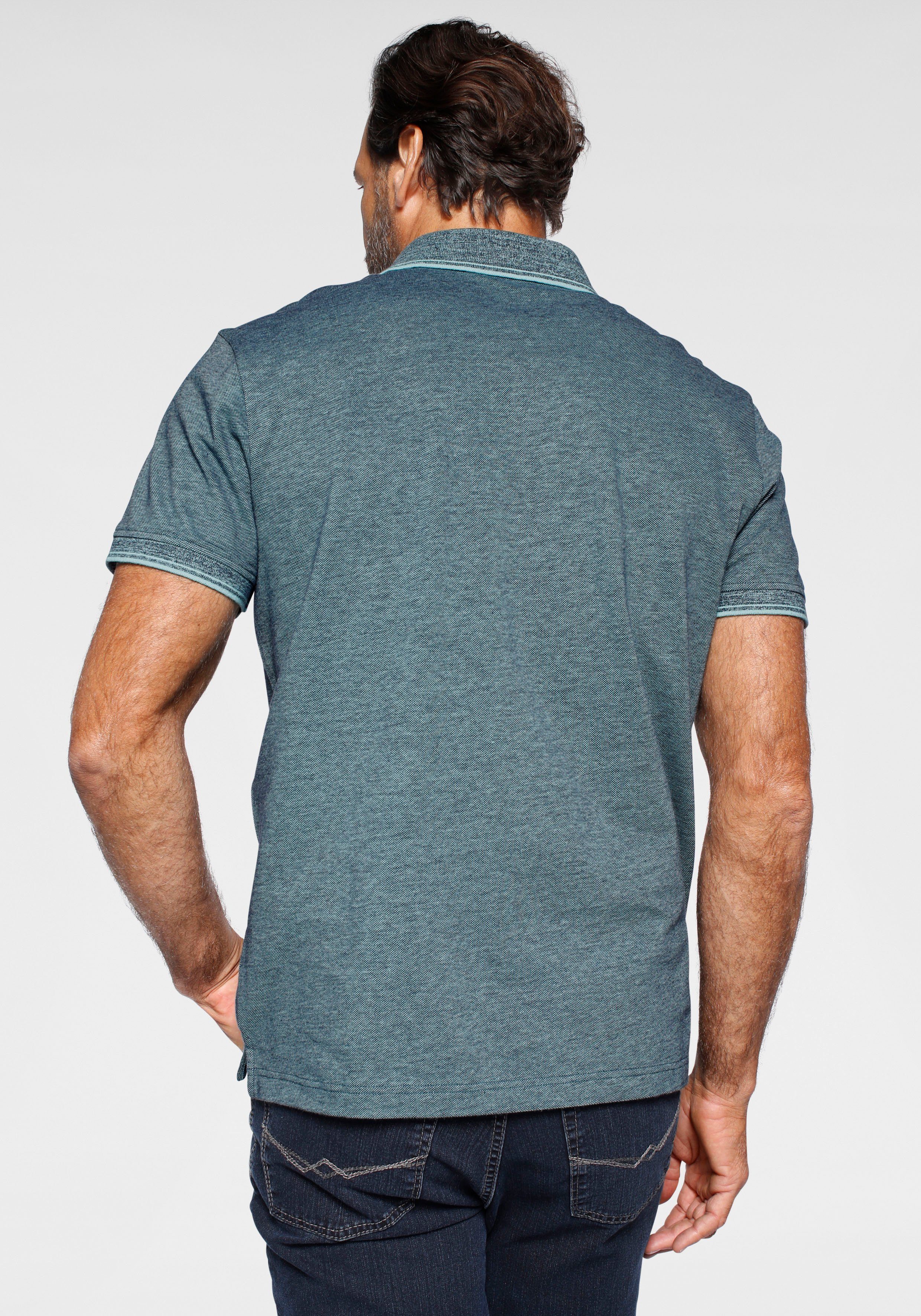 Arizona Poloshirt Kurzarm, mit Polokragen, mit Print-Applikationen, aus Piqué-Stoff