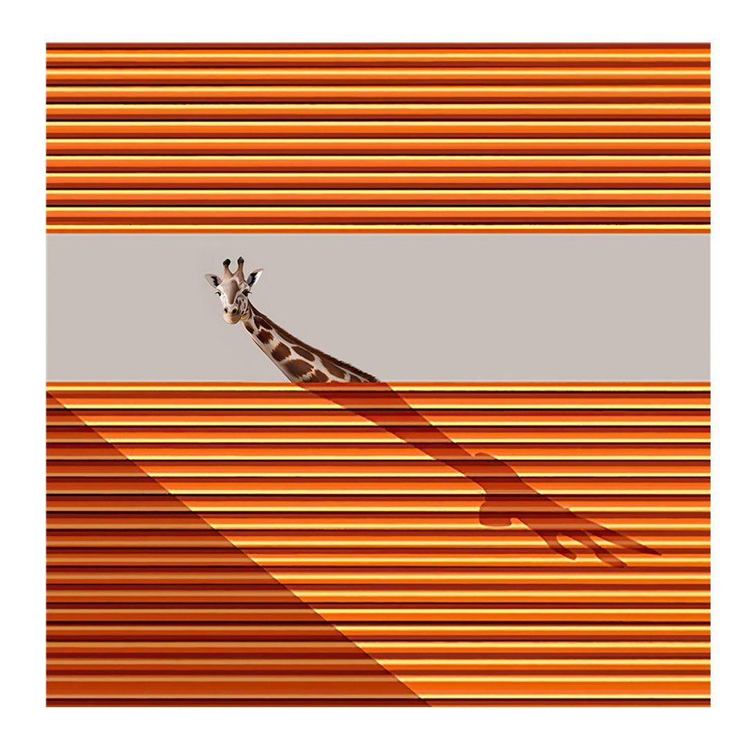 geometrischer orange Bild L.Ru runder St), dekorative Kunstdruck Kunstmalereikern, UG Malerei Malerei (2 Moderner Goldfolie Giraffe Kern abstrakter