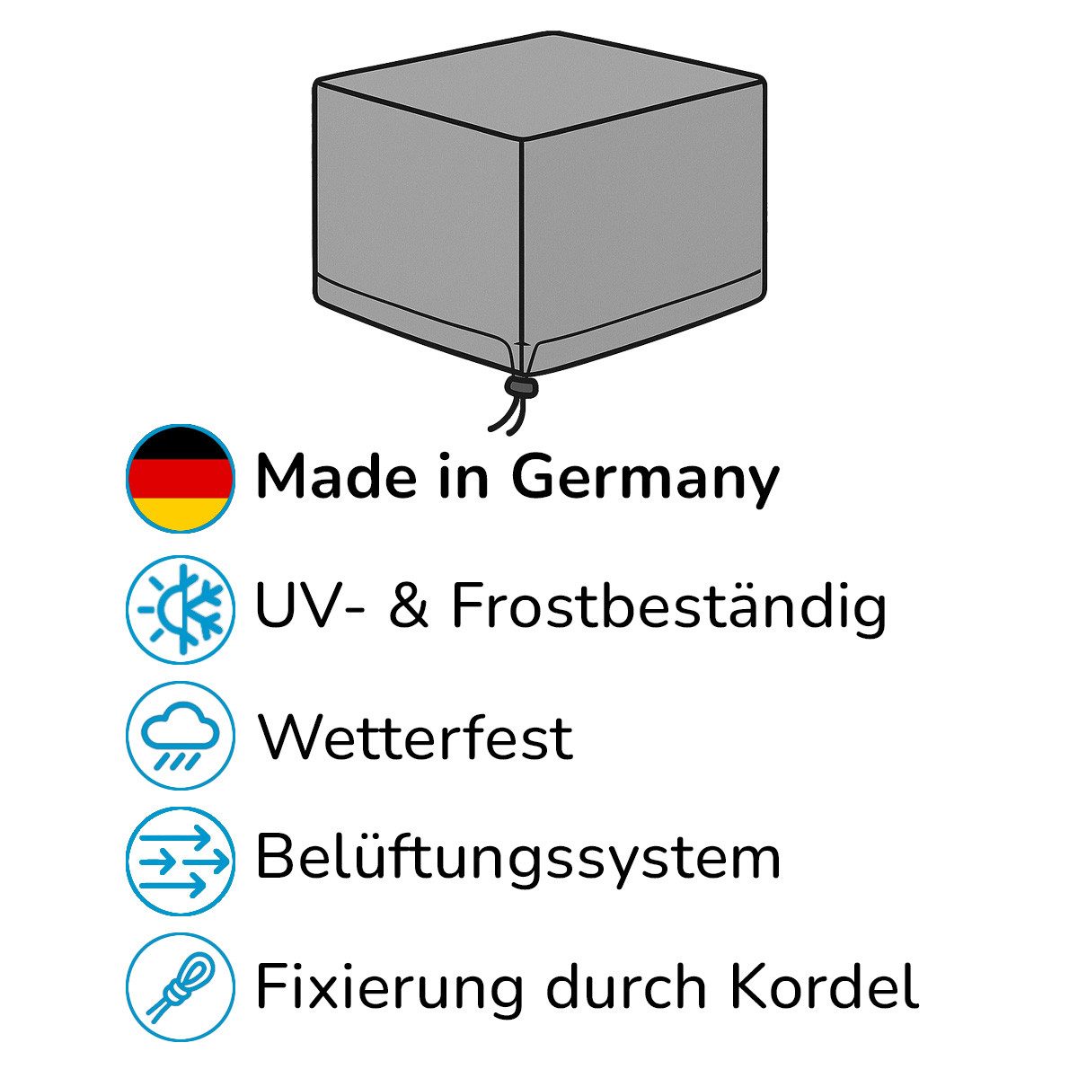 Pegaso Gartenmöbel-Schutzhülle Abdeckung Pegaso für Gartentisch 59 x 59 x 43 cm wetterfest – Bild 3 von 3