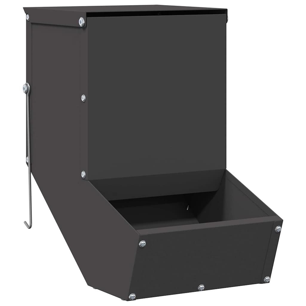 vidaXL Futterspender Kaninchenfütterer Schwarz 17,5 x 26 x 28,5 cm