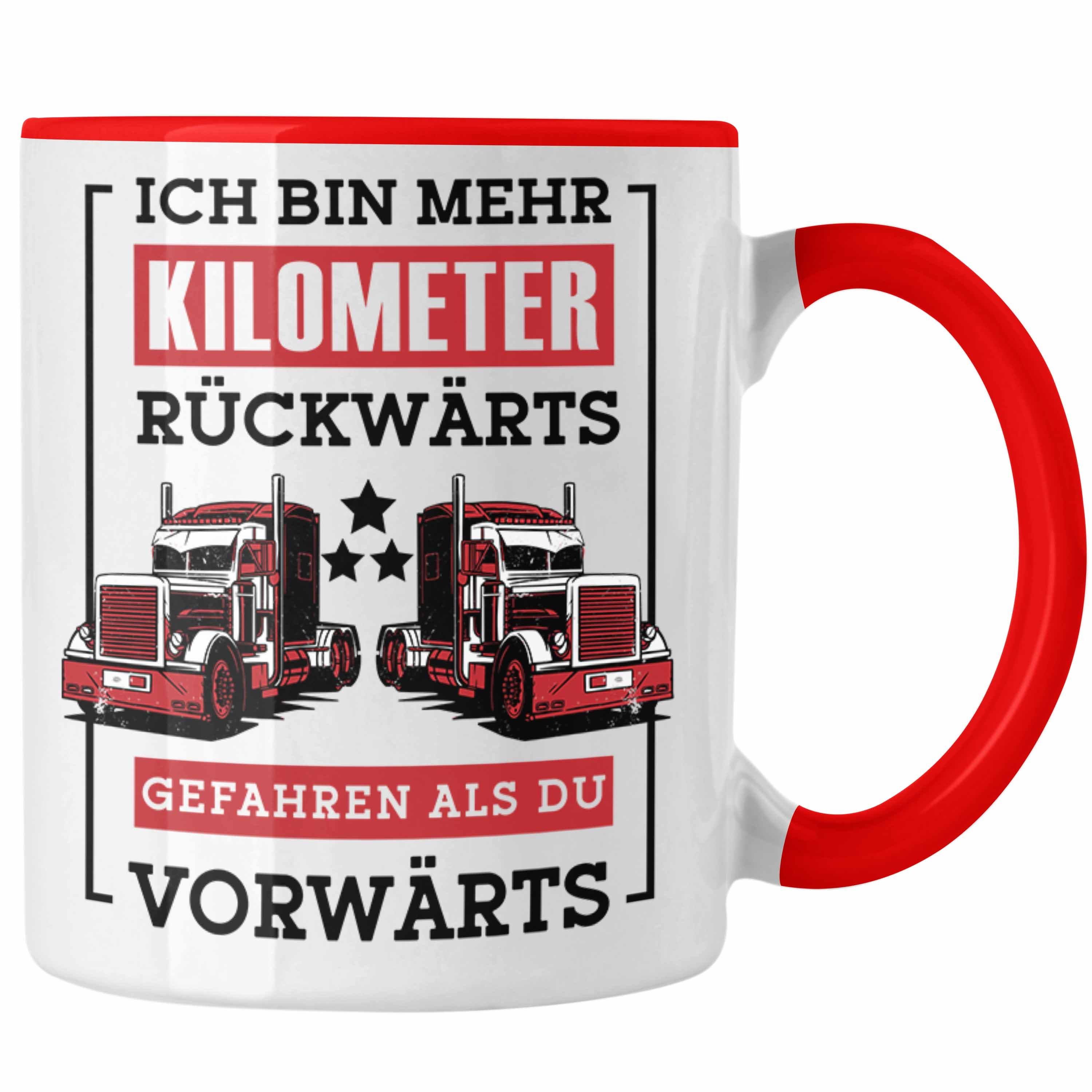 Trendation Tasse Lustige Tasse LKW-Fahrer Geschenk Geschenkidee LKW Spruch Rot