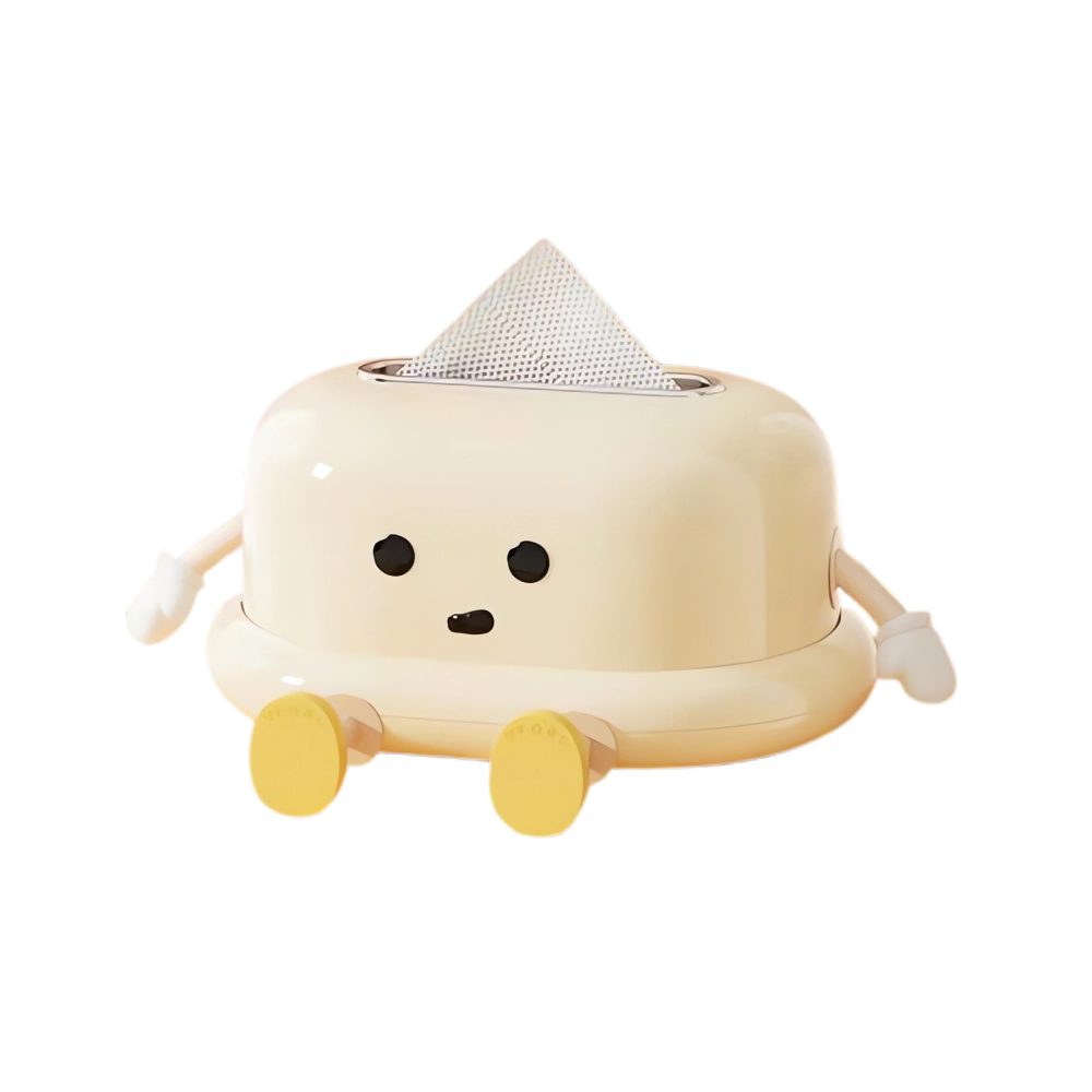 Jumpeak Feuchttücherbox Taschentuchbox Quadratisch,Papiertuchbox,Neue Cartoon-TissueBox, Taschentuchbox mit integrierter Feder, Automatisches Heben und Senken