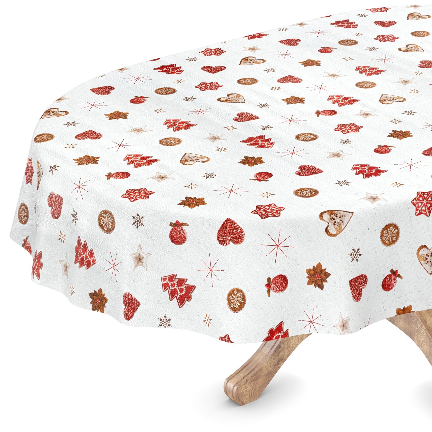 ANRO Tischdecke Wachstuchtischdecke Gartentischdecke Wachstischdecke (Einzelstück 1-tlg), Geprägt 140x160cm Oval wasserabweisend