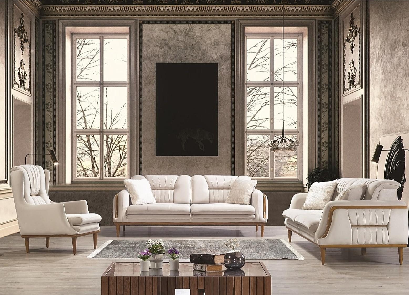 JVmoebel Ohrensessel Moderner weißer Designer-Sessel aus Kunstleder mit Holzfüßen (Packung, 1-St., 1x nur Sessel), Made in Europa
