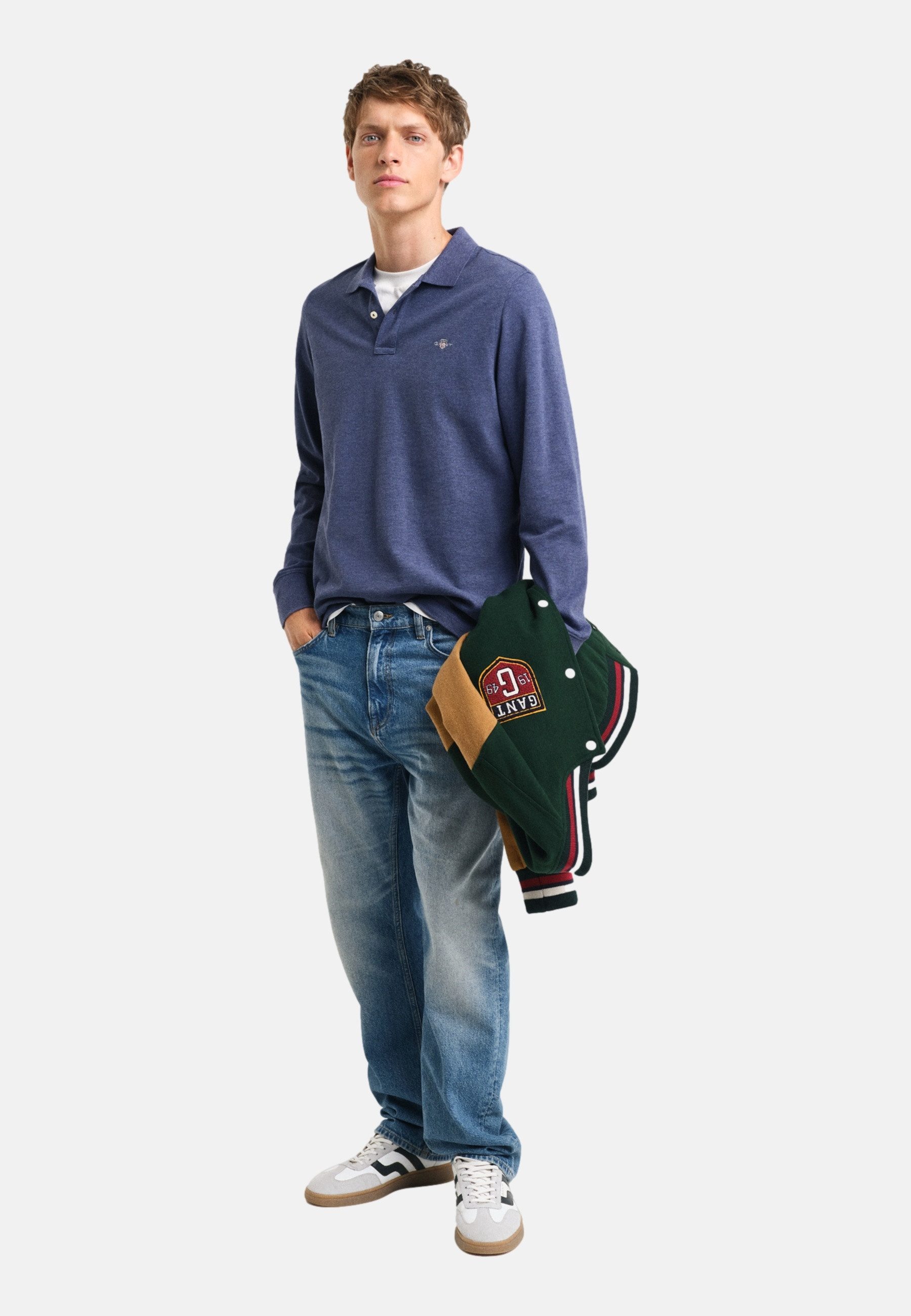 Gant Poloshirt Poloshirt REG SHIELD Langarmshirt mit Polokragen (1-tlg., 1)
