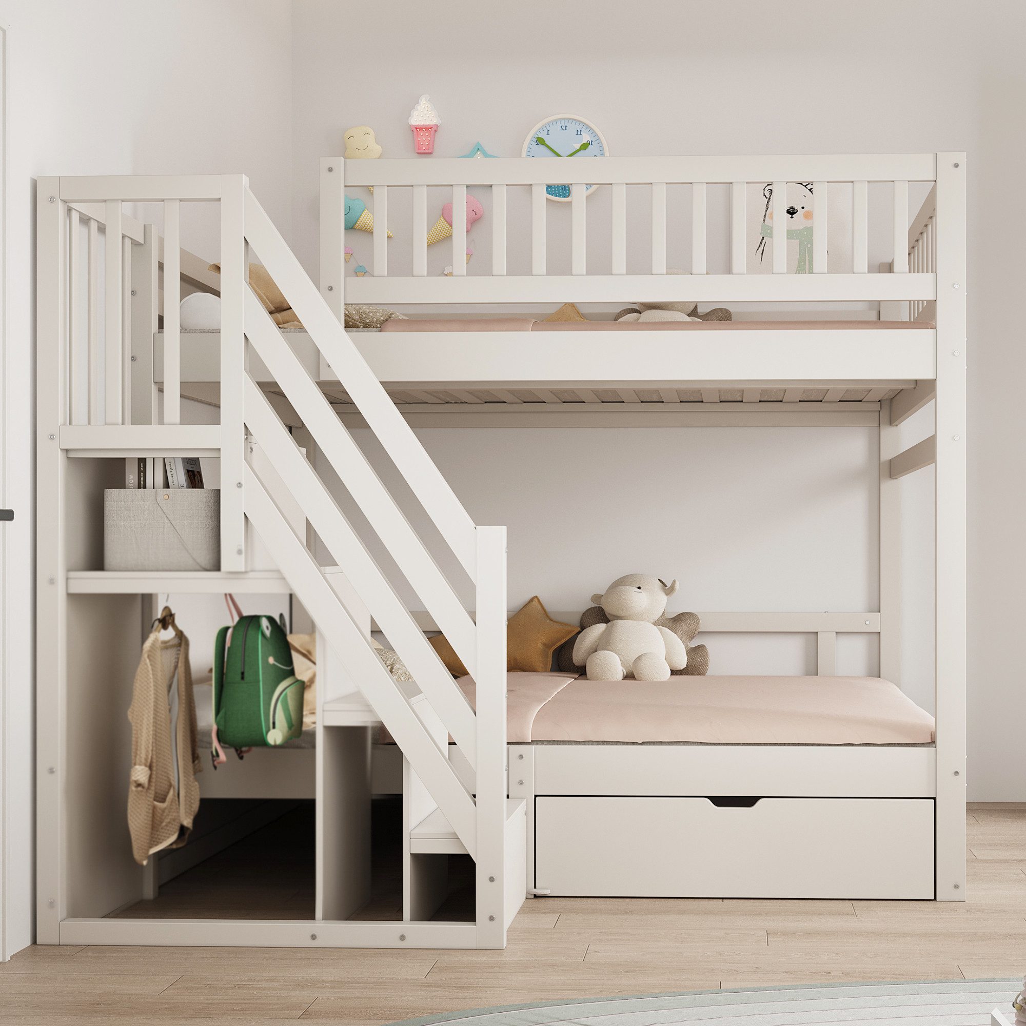 Flieks Etagenbett, Massivholz Kinderbett 140x200cm mit günstig online kaufen