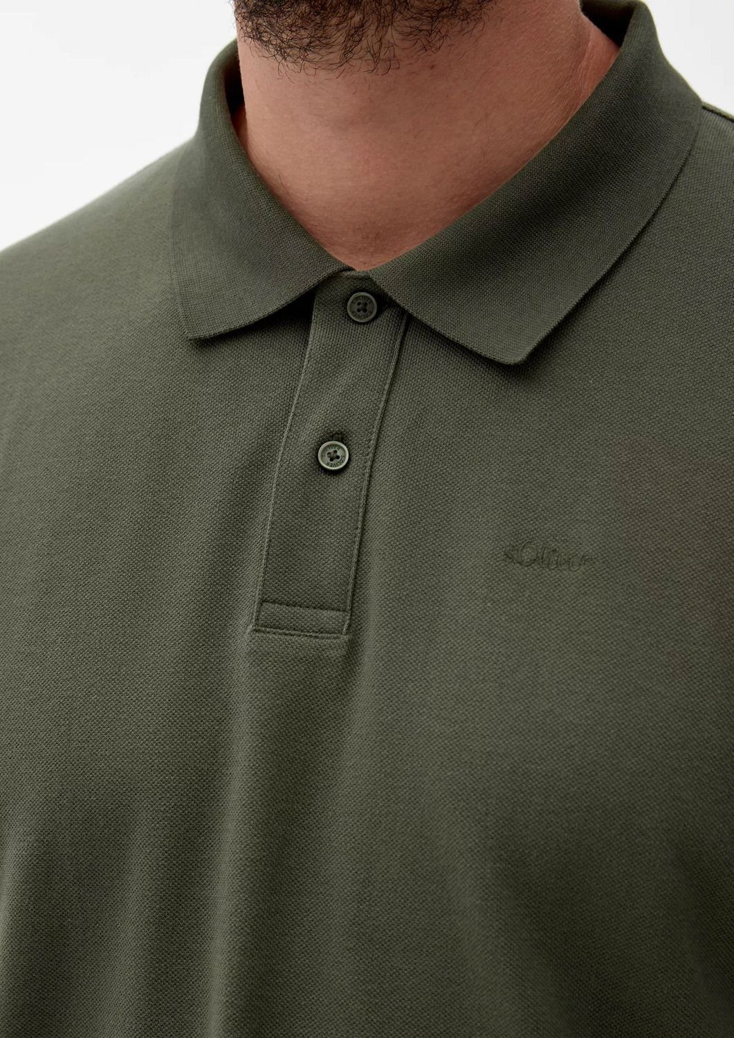 Kragen, Size s.Oliver (1-tlg) Big Logostickerei Köpfe, Poloshirt