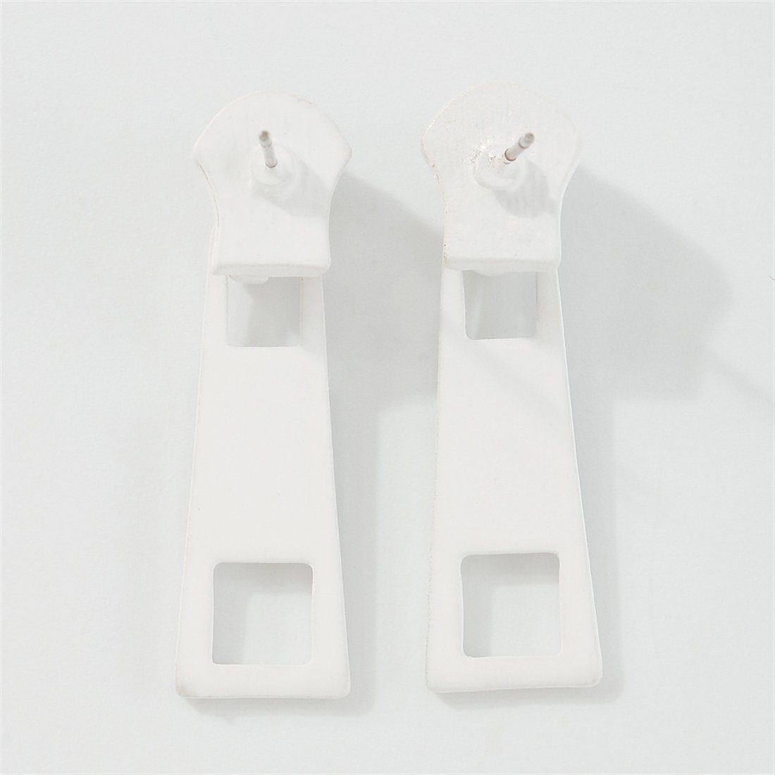 ohrhänger Ohrringe YOOdy~ (1-tlg) Einfach Paar Weiß Ohrstecker Ohrhänger damen schmuck Reißverschluss
