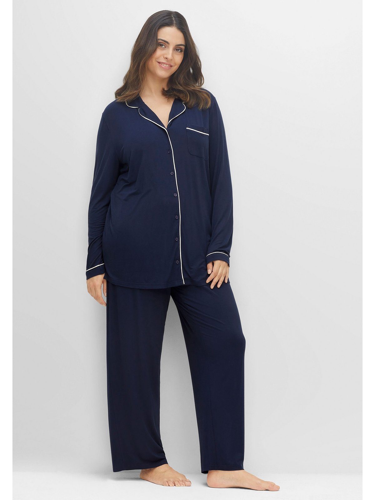 [Beliebte Produkte] Sheego Pyjama Große Größen Set Passform als in lockere (Set) 2-teiliges