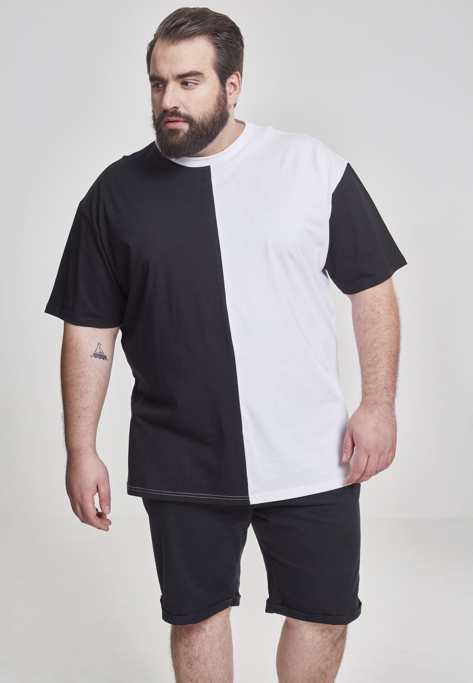 URBAN CLASSICS T-Shirt T-Shirt Oversize Harlequin Tee (1-tlg) black/white