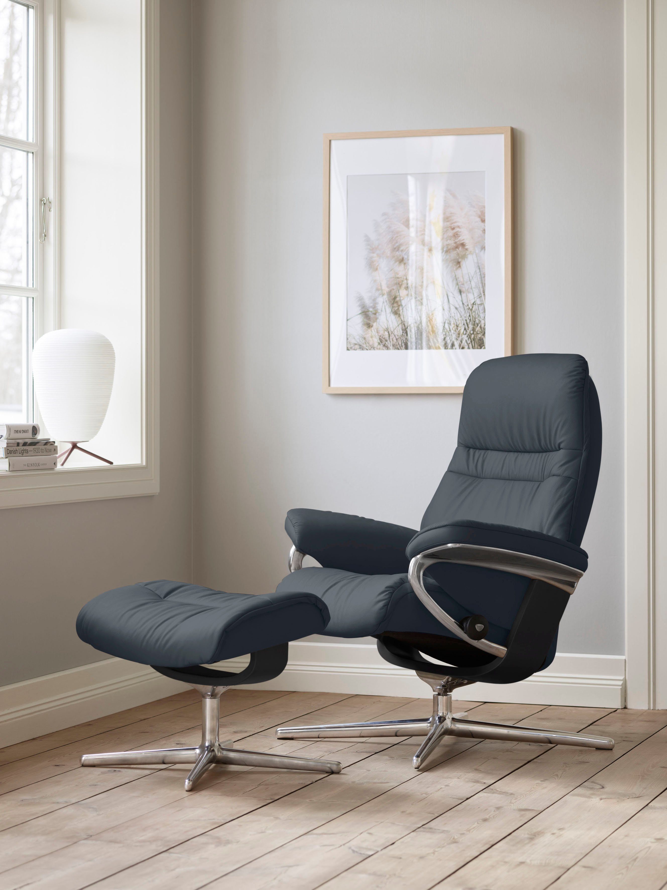 Stressless® Relaxsessel Sunrise, mit Cross Base, Größe S, M & L, Holzakzent Schwarz