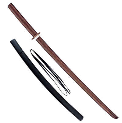 BAY-Sports Holzschwert Set Bokken mit Saya Scheide Katana rot Eiche Holz Trainingsschwert (2 Teile), geölt 100 cm, 2 Teile Set Angebot