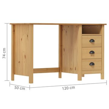 vidaXL Schreibtisch Schreibtisch mit 3 Schubladen 1205074 cm Massivholz Kiefer Arbeitsplat