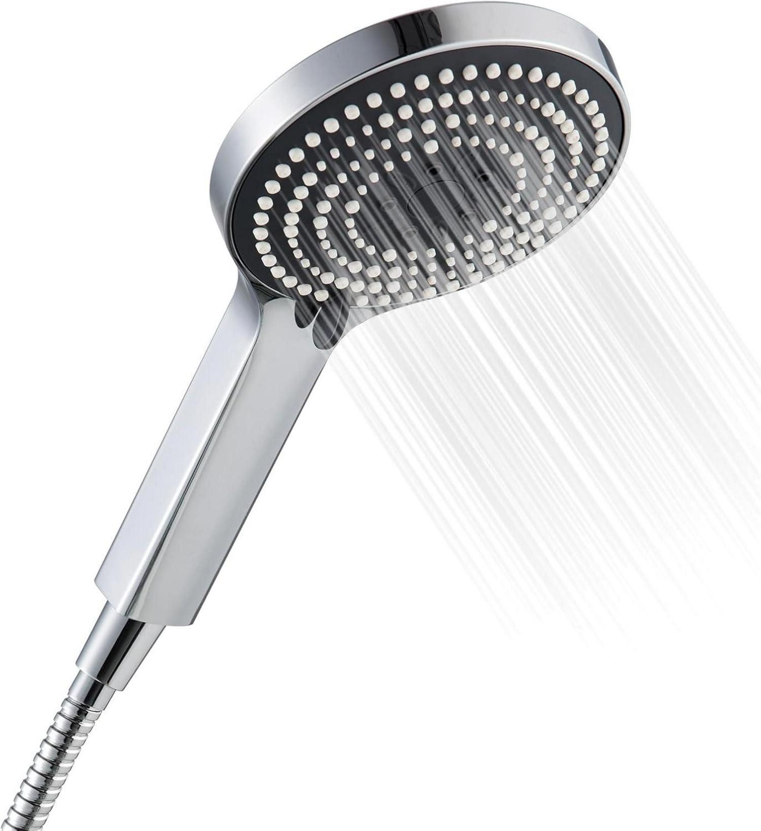 Handbrause Duschkopf mit Schlauch 1,6m 6 Strahlarten Wassersparend Chrom